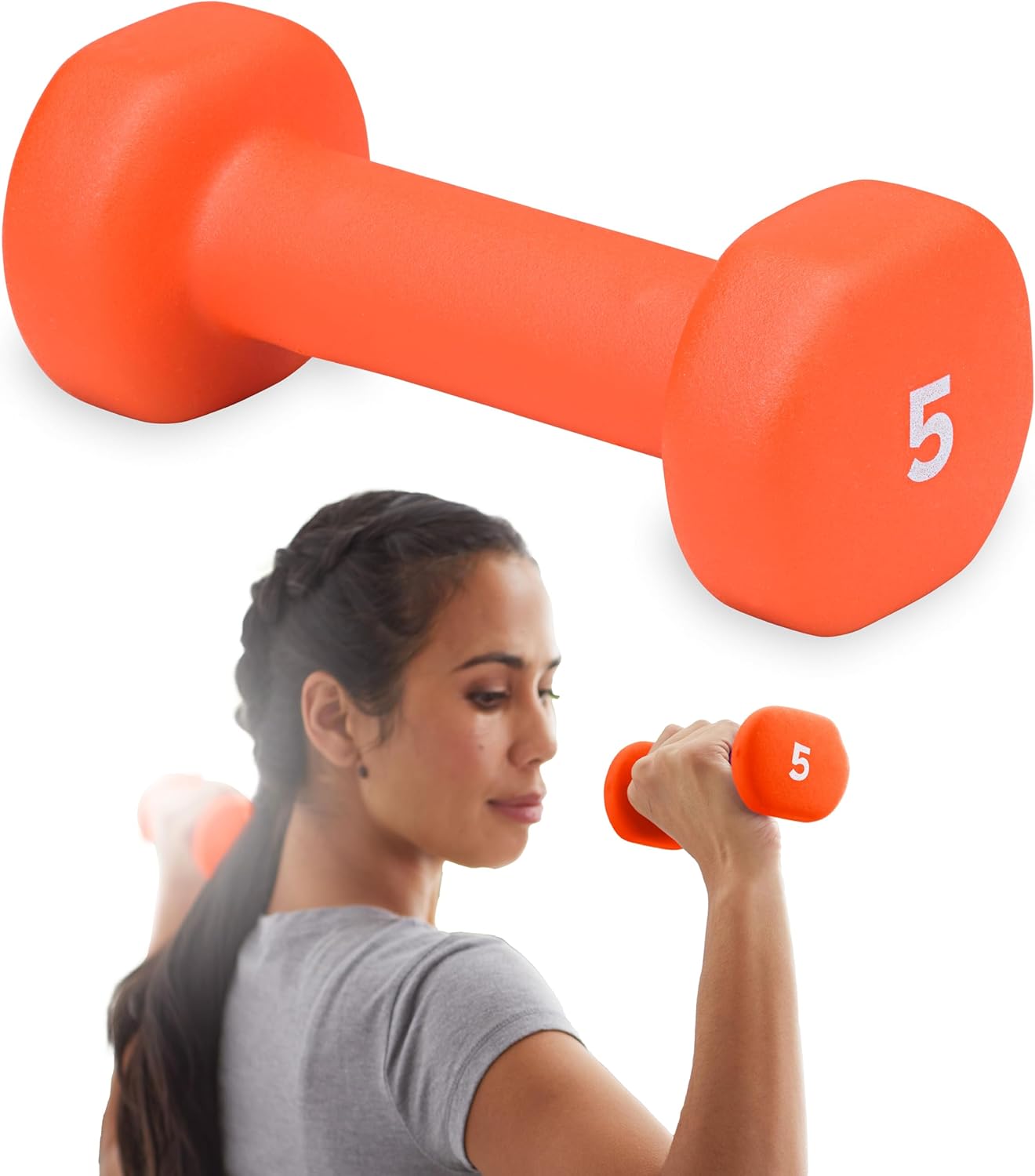 Gaiam Dumbbell Hand Weight (Sold in Singles) - Neoprene Coated Exercise & Fitness Dumbbell for Home Gym Workouts and Strength Training - Free Weights for Women and Men