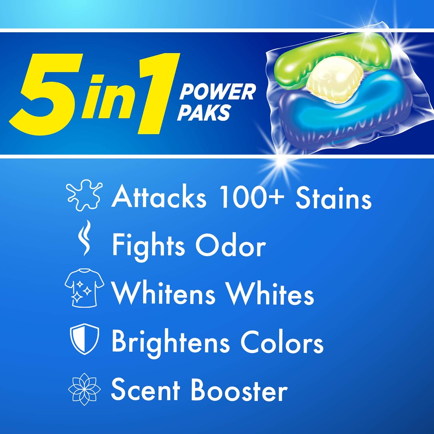 Arm & Hammer plus OxiClean 5-in-1 Power Paks, 17 Count (Packaging may vary)