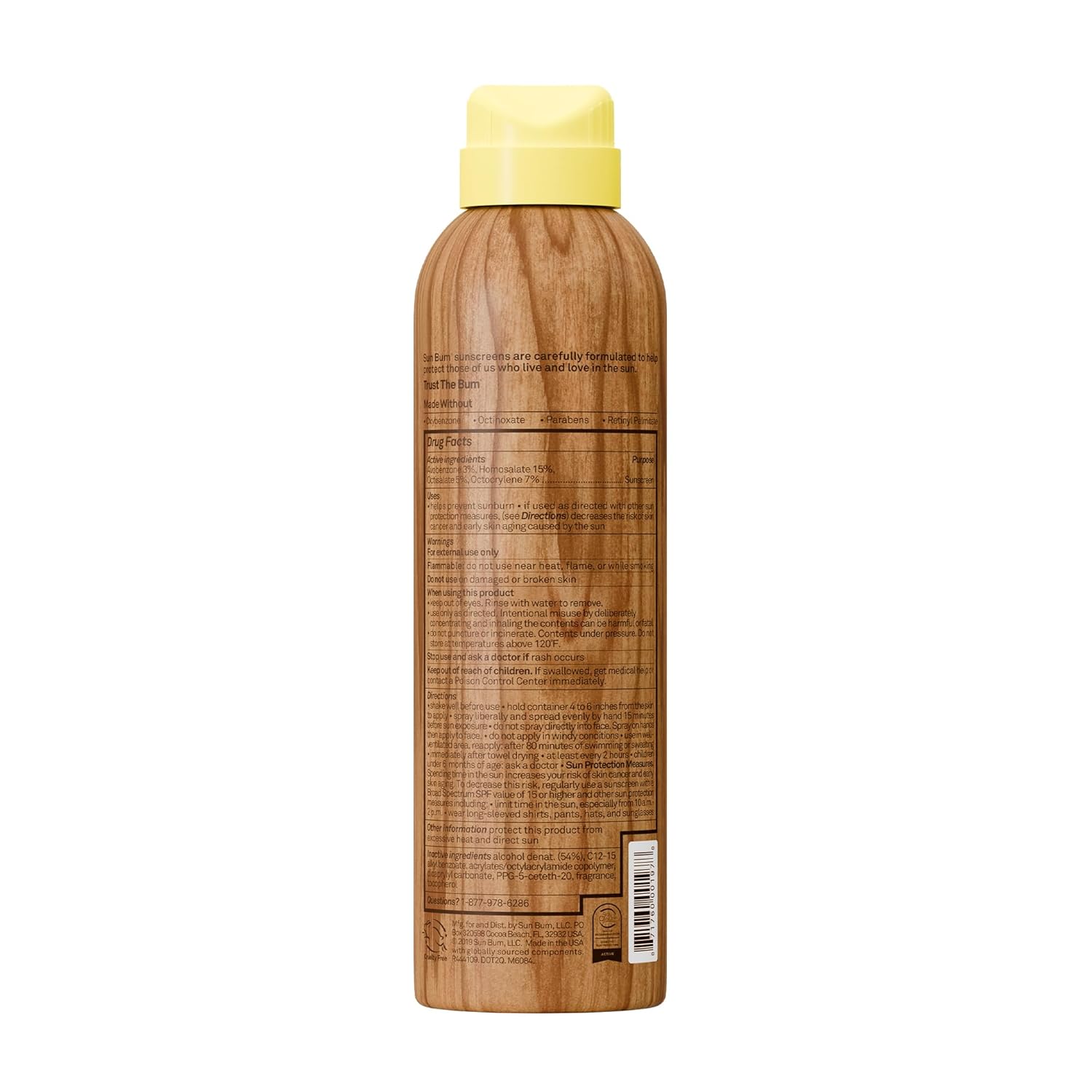 Sun Bum Original SPF 70 Broad Spectrum Sunscreen Body Spray - 6 oz | Moisturizing with Vitamin E, Vegan, Hawaii 104 Act Compliant (Made without Octinoxate & Oxybenzone)