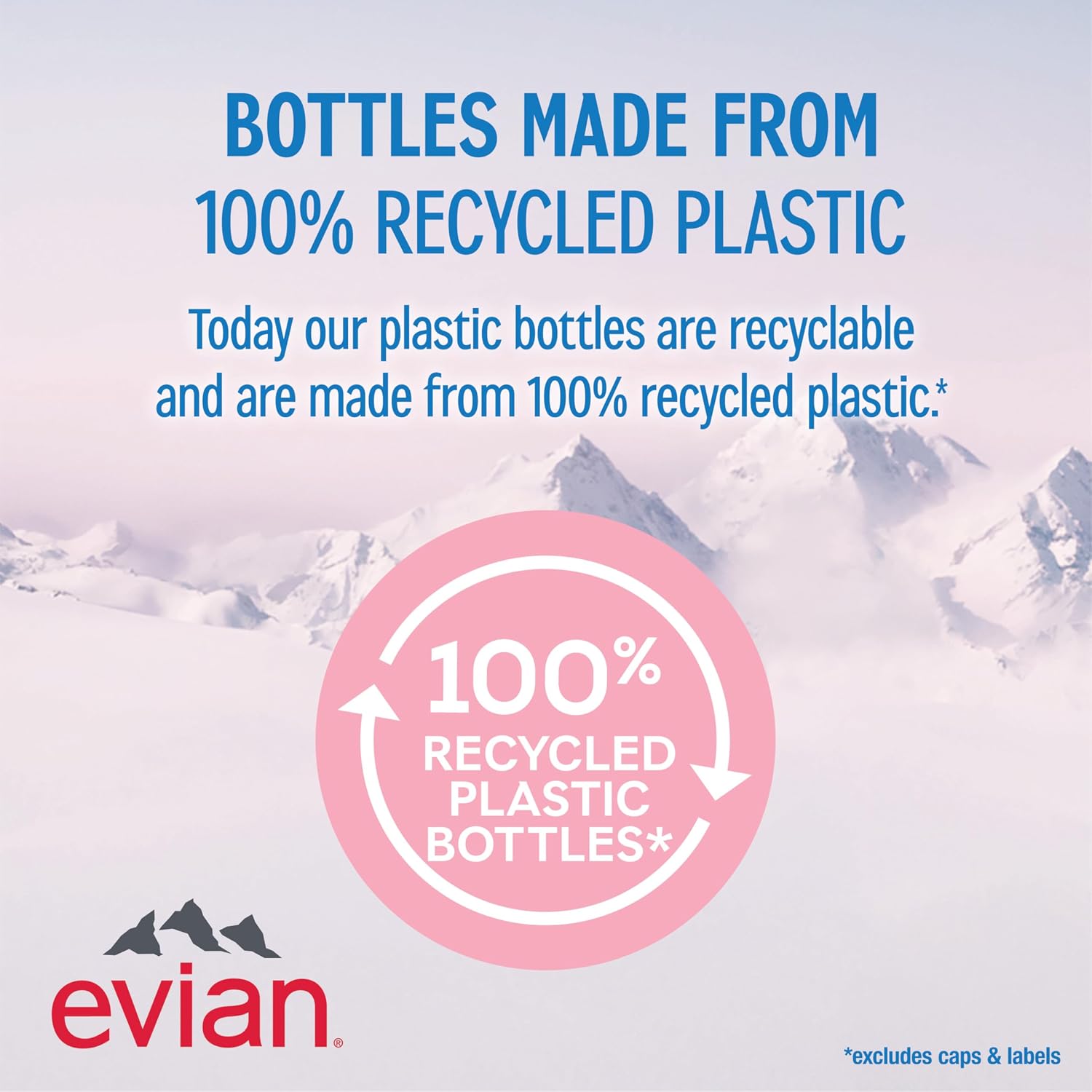 evian Natural Spring Water, 750 ml (25.36 fluid ounce) Water Bottle with Sports Cap, 12 Pack