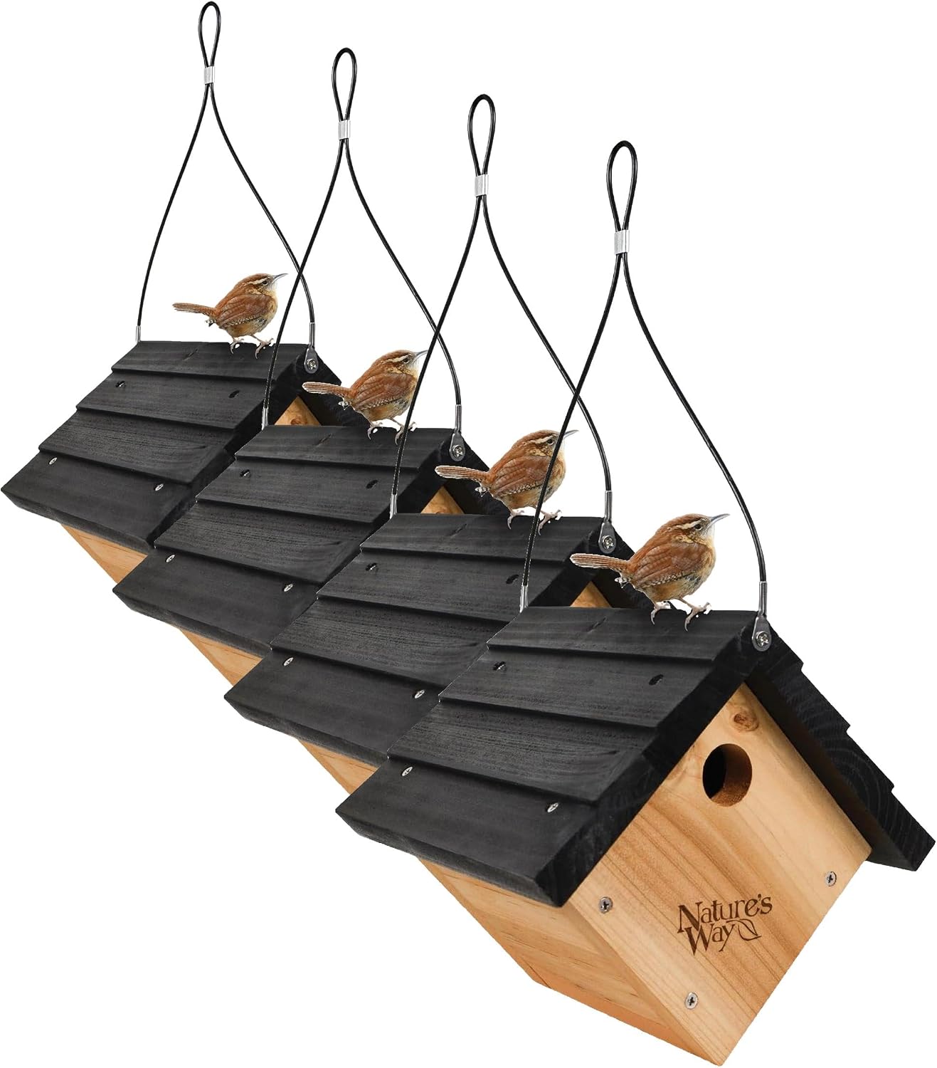 Nature's Way Bird Products CWH1 Cedar Wren House, 8" x 8.875" x 8.125", standard, Brown
