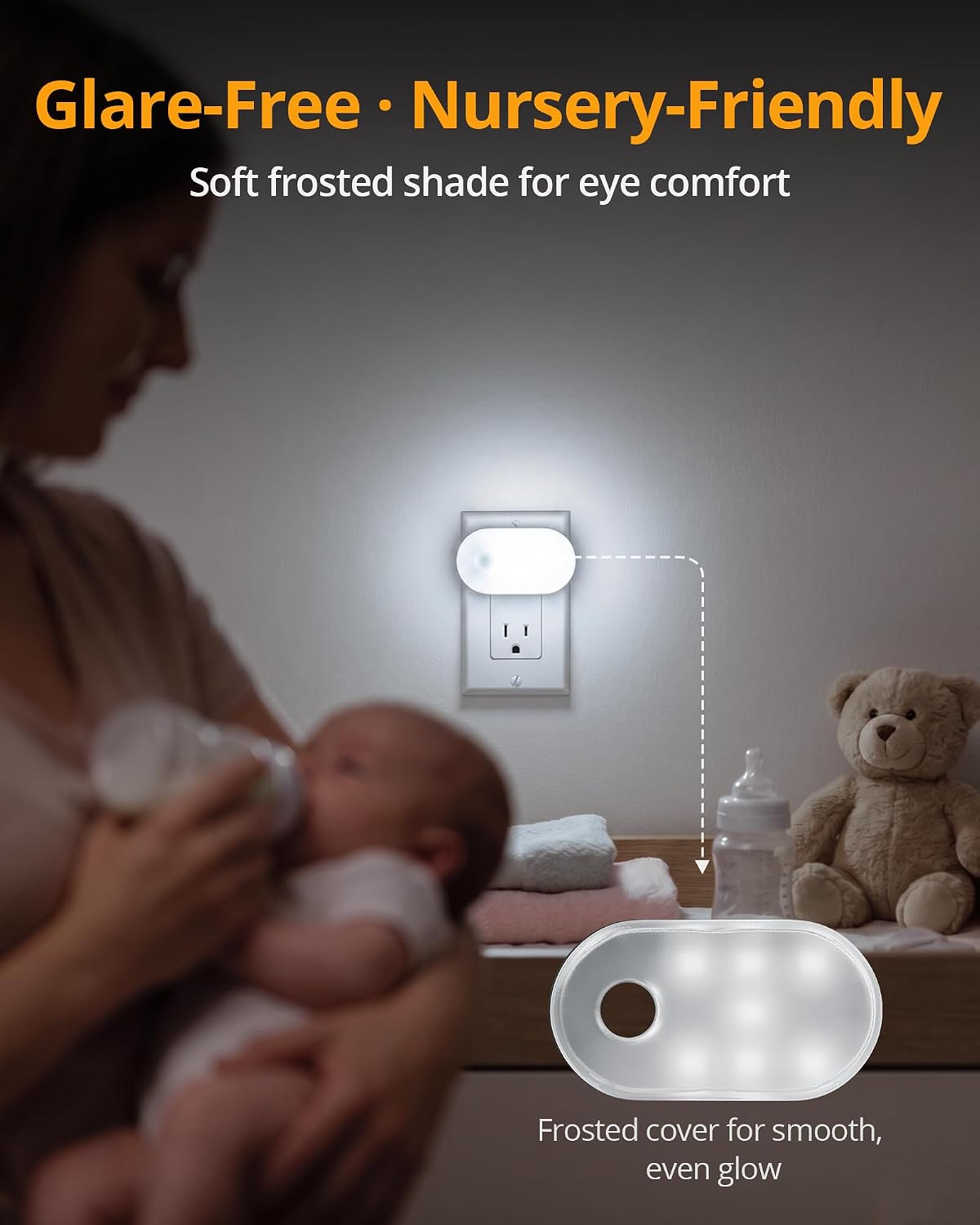 Lyridz 120 Lumens Ultra Bright Plug-in Motion Sensor Night Light, 6-Pack