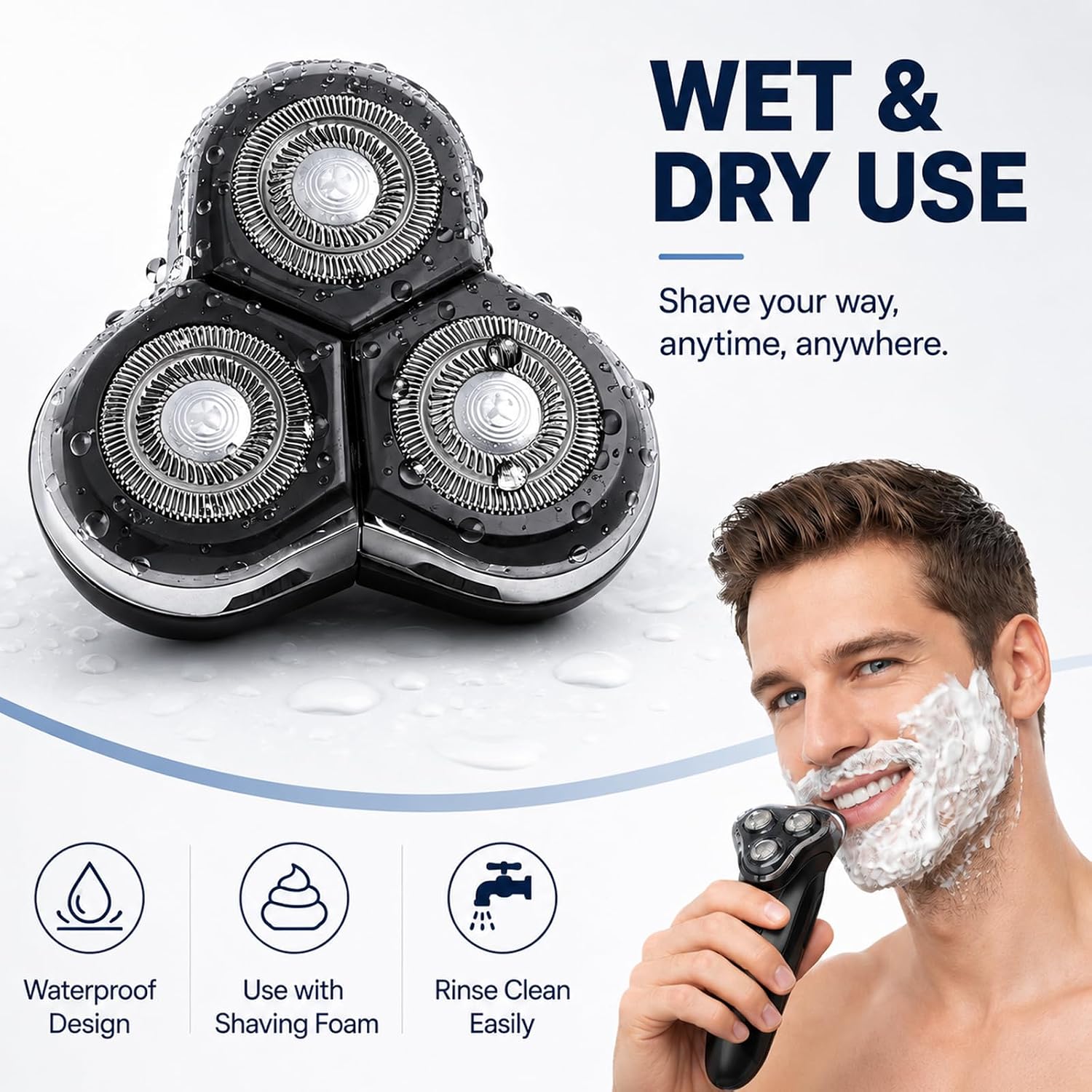 RQ12 Replacement Shaver Head Compatible with Philipss Norelcos RQ11 RQ10 Sensotouch 3D 1260X RQ1250 RQ1295 RQ1180 Arcitec Razor Shaving Unit Triple 3D