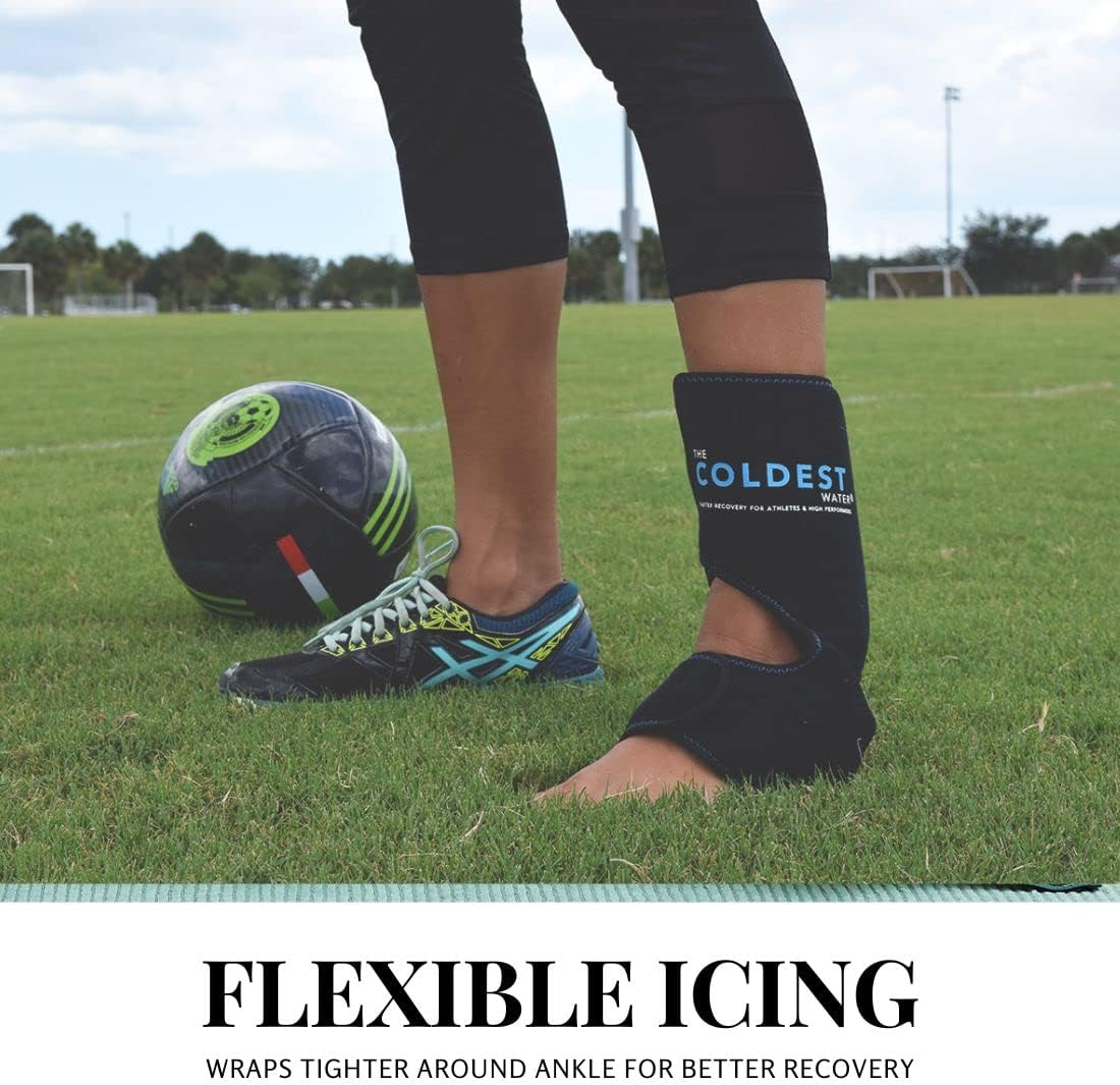 Coldest Foot Ankle Achilles Tendonitis Icing Pain Relief Ice Wrap with Cold Compression Gel Packs | Best for Achilles Tendon Injuries, Plantar Fasciitis, Heel and Sore Feet Cold Therapy