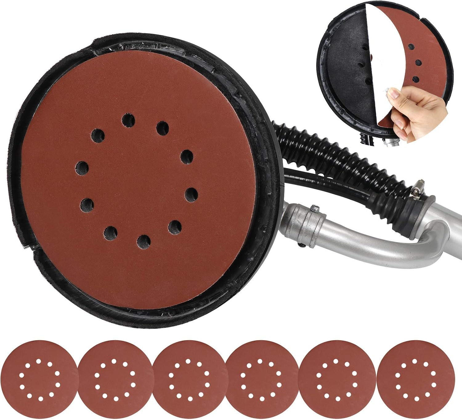 ZENY 800W Electric Drywall Sander Adjustable Variable Speed w/ 6 Sand Pads