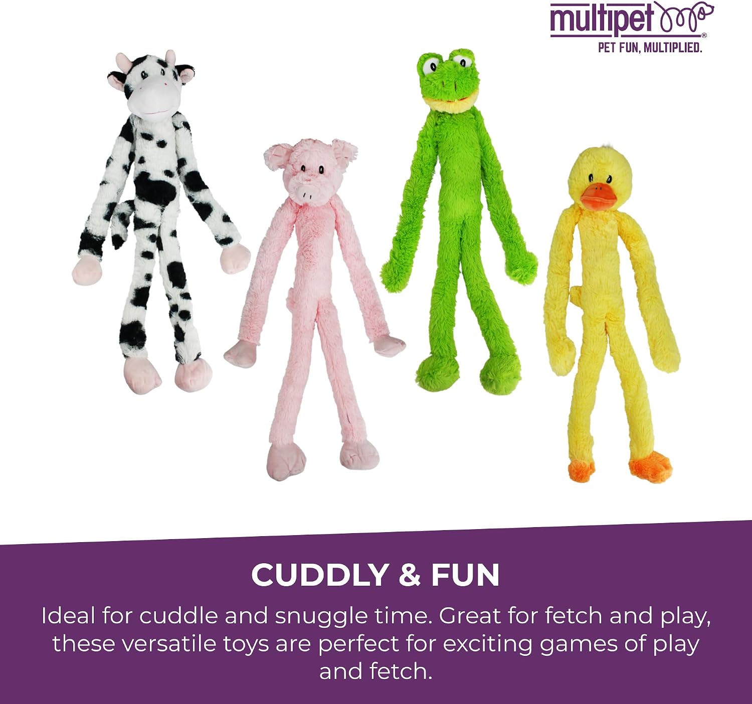 Multipet Swingin' Safari Monkey Dog Plush Toy - Squeaky Dog Toy for All Dogs - Extra Soft Plush Dog Toy - Stuffed Animal Dog Toy for Cuddling & Playing - Cute Dog Pet Toy (27”, Brown, 5 Squeakers)