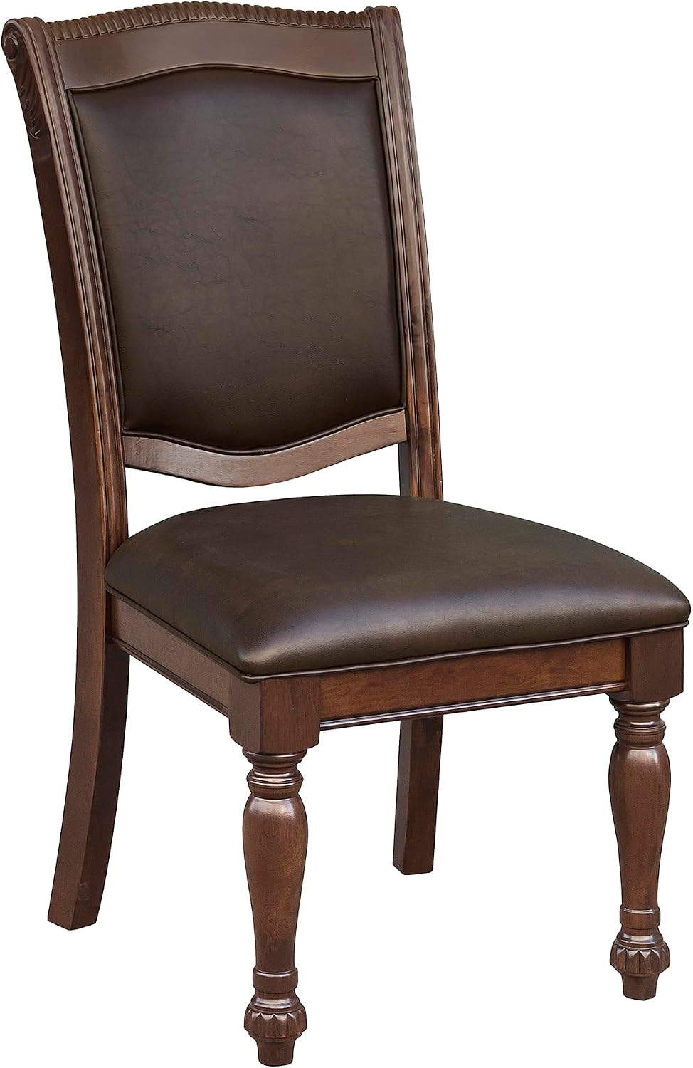 Lordsburg Dining Room Chairs Set of 2, Classic Traditional Dining Chairs For Kitchen, Solid Wood Frame, Solid Back, Armless Side, Cherry Finish