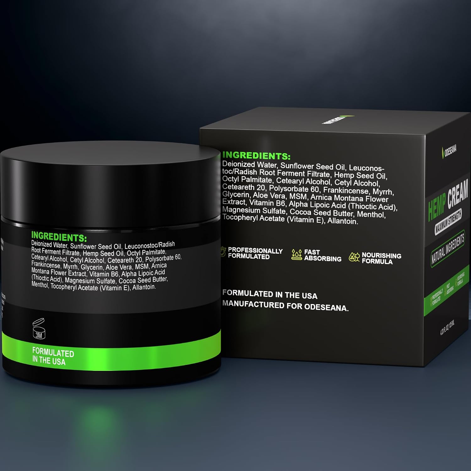 Hemp Cream with Arnica, Hemp Oil, MSM - 2 Pack - Maximum Strength Skin Care