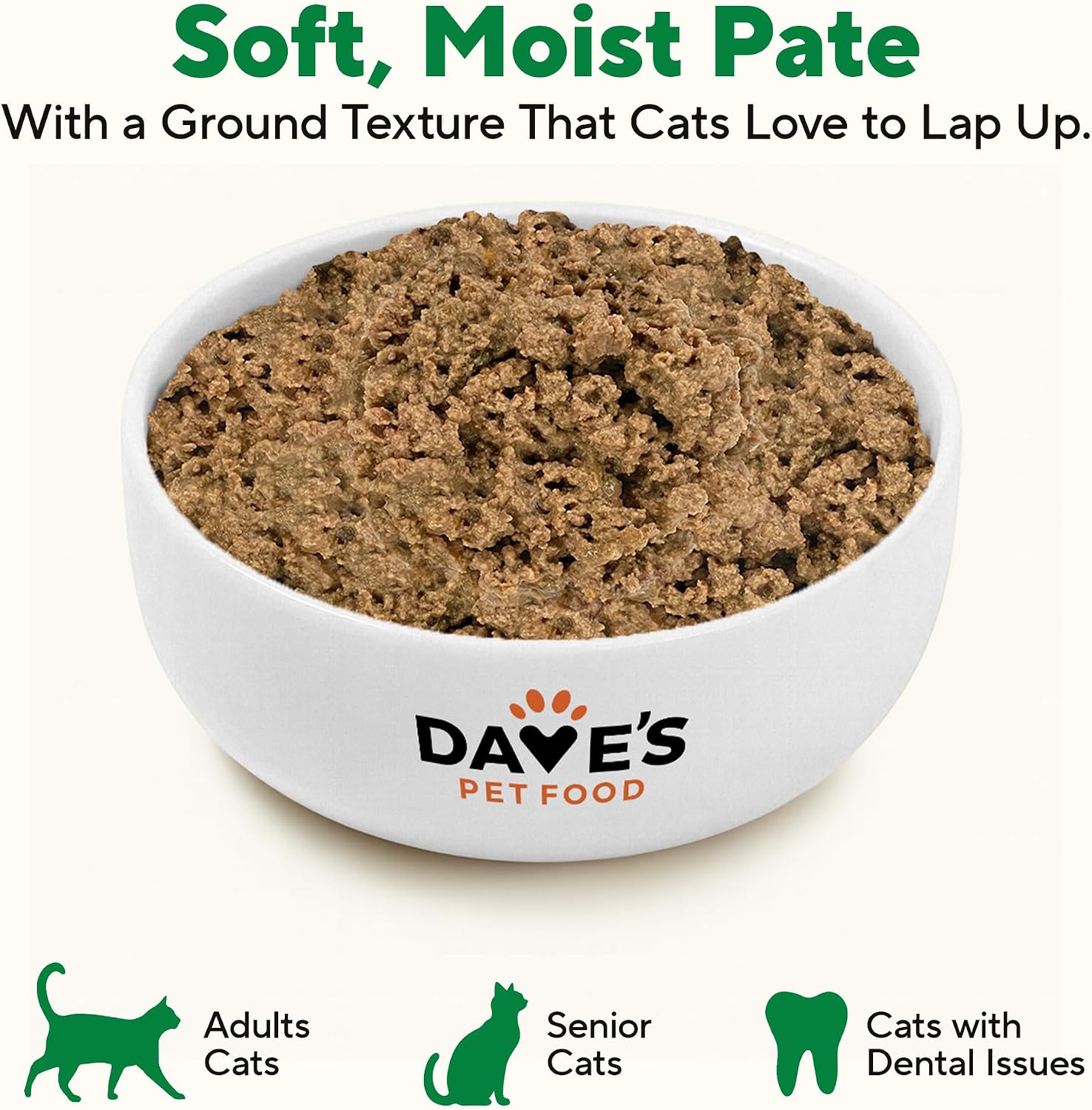 Dave's Pet Food Grain Free Wet Canned Cat Food Pate, Chicken, 12.5 oz, 12pk | Made in USA, Naturally Healthy, Easy to Digest Wheat & Gluten-Free, Use as Topper or Meal, Carrageenan-Free