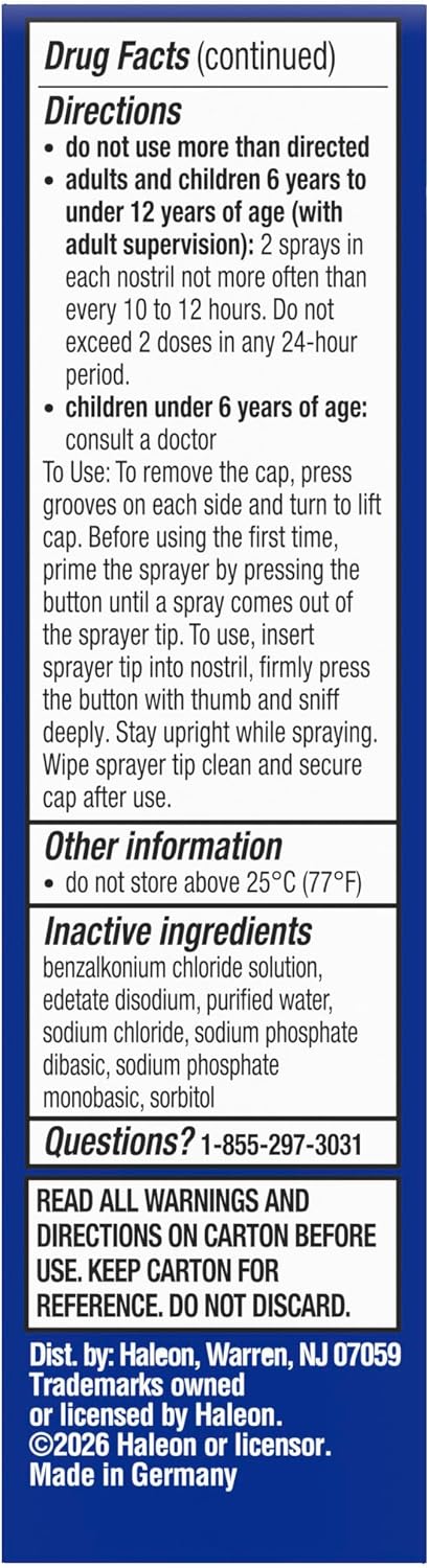 Theraflu Severe Congestion Relief Nasal Mist, 0.34 fl oz | Oxymetazoline HCI 0.05% Nasal Decongestant, 12-Hour Cold & Allergy Relief Congestion Relief