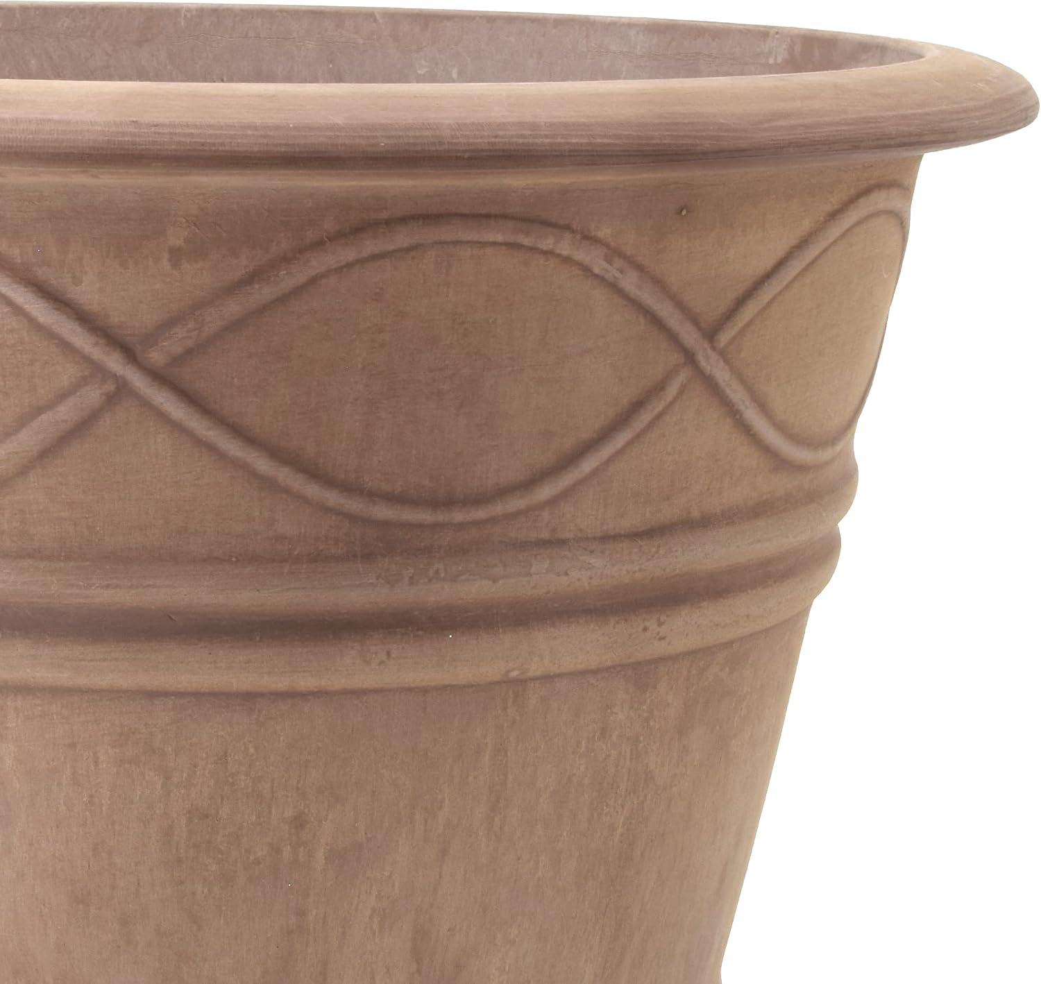 PSW Pot Collection Western Weave Planter Pot for Indoor and Outdoor Plants and Gardens, 14.5-inch, Taupe