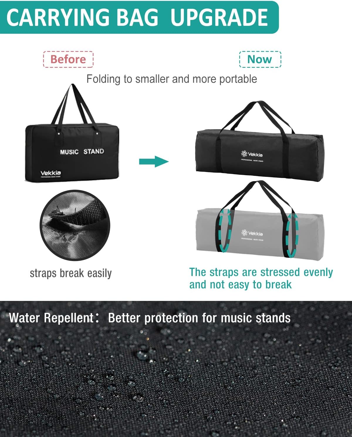 Vekkia Metal Professional Portable Perforated Sheet Music Stand