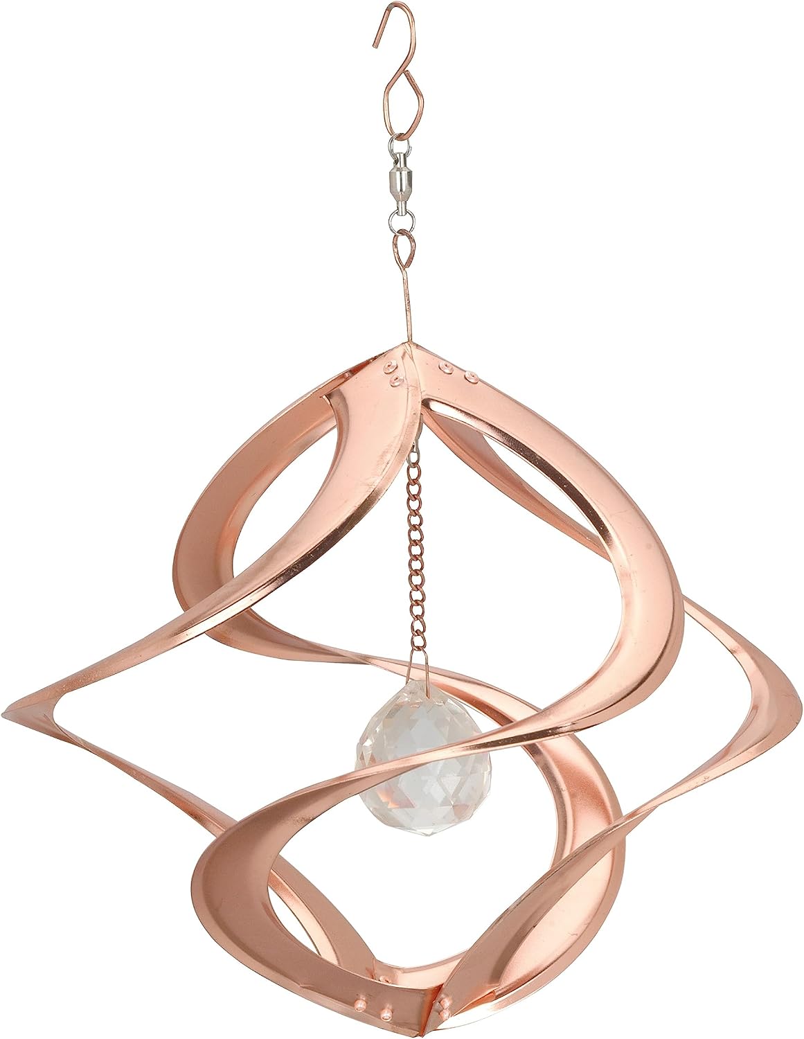 Red Carpet Studios The Original Cosmix Helix Wind Spinner Indoor/Outdoor Hanging Art, 11" Tall, Copper with Blue Planet