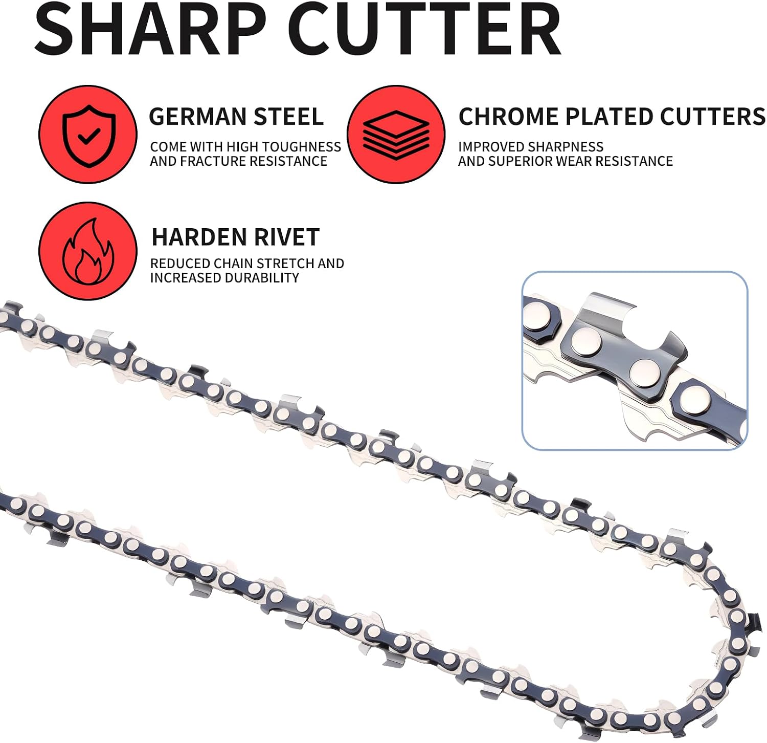 18 Inch Chainsaw Chain Replacement .325" Pitch .063" Gauge 68 Drive Links, Fits Stihl (PRE 2023 .063" Gauge) 025, MS250, MS251, 3005 008 4717-36390050068, Full Chisel, 3 Pack | P-Series