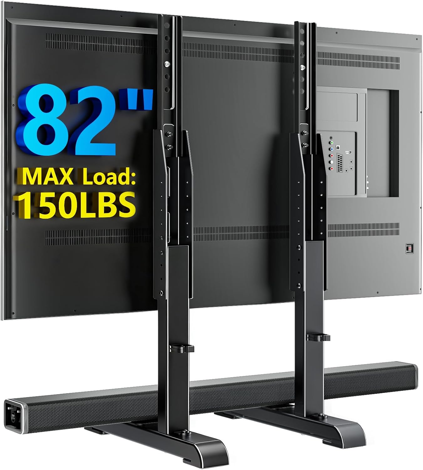 Universal TV Stand, Table Top TV Stand Base Wobble Replacement for Most 24 to 80 Inch LCD LED TVs, 7 Height Adjustable TV Legs Hold up to 150lbs