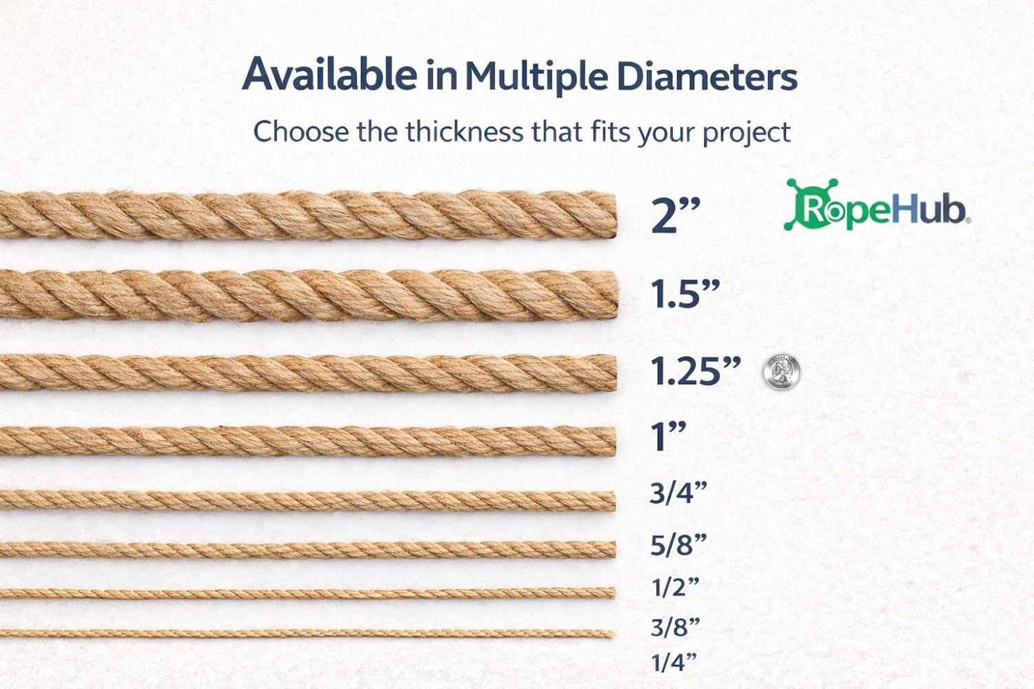 Twisted Manila Rope, Natural 3-Strand Fiber Rope for Landscaping, Decor, Railings, DIY Projects & Utility Use, Rustic for Indoor & Outdoor Applications - 1 in x 25 ft
