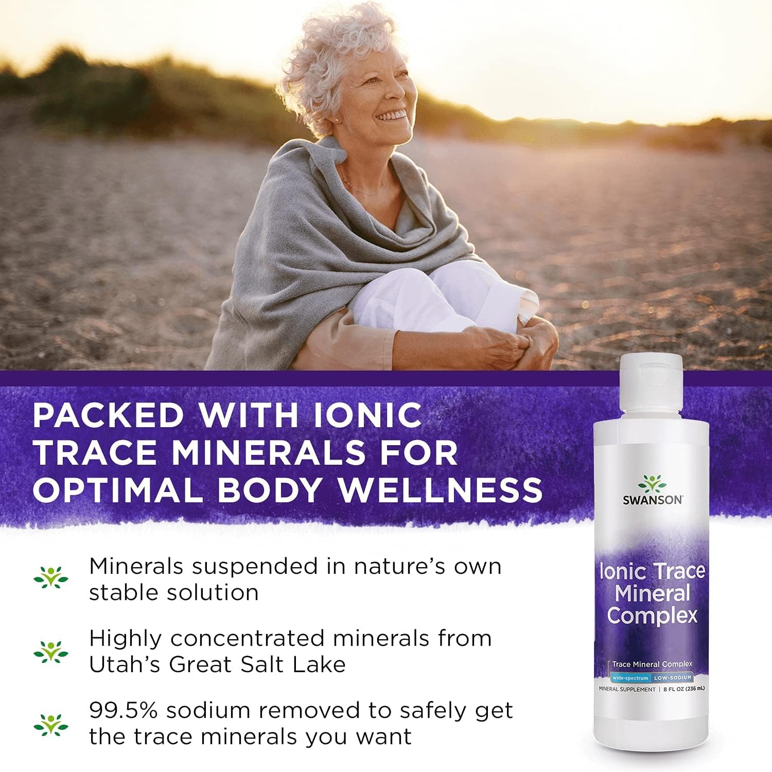 Swanson Concentrace Trace Mineral Drops 8oz-Complete Mineral Complex for Energy, Hydration, & Electrolyte Balance Over 72 High Absorption Ionic Minerals Such As Magnesium, Potassium, Calcium | For Energy, Hydration, and Electrolyte Balance over 72 High A…