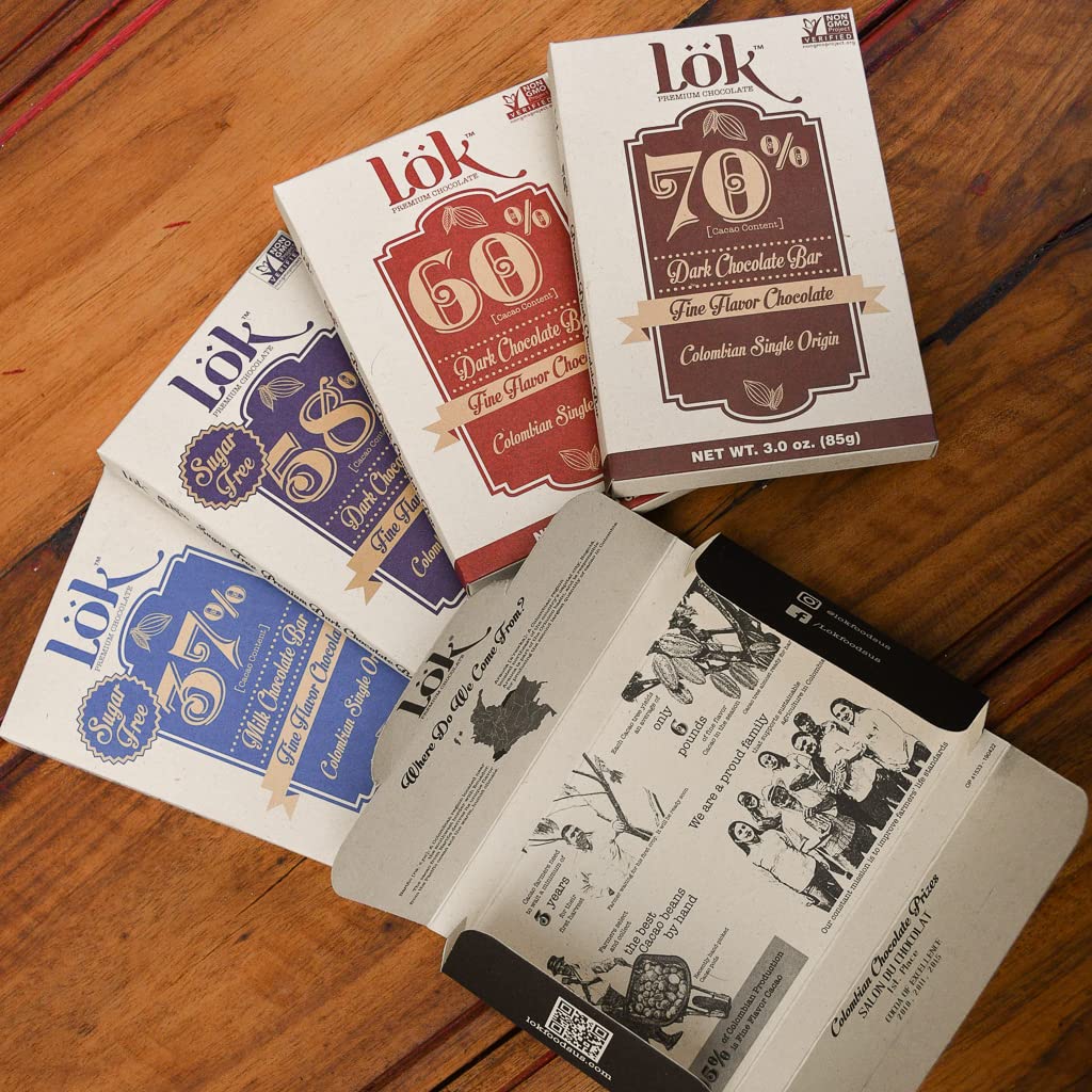 Lök Foods Dark Chocolate Bar 100% Cacao | Fair Trade, Kosher, Gluten Free, Vegan, Bean-to-Bar, Sugar-Free, No Sugar Alcohol, No Artificial Sweetener