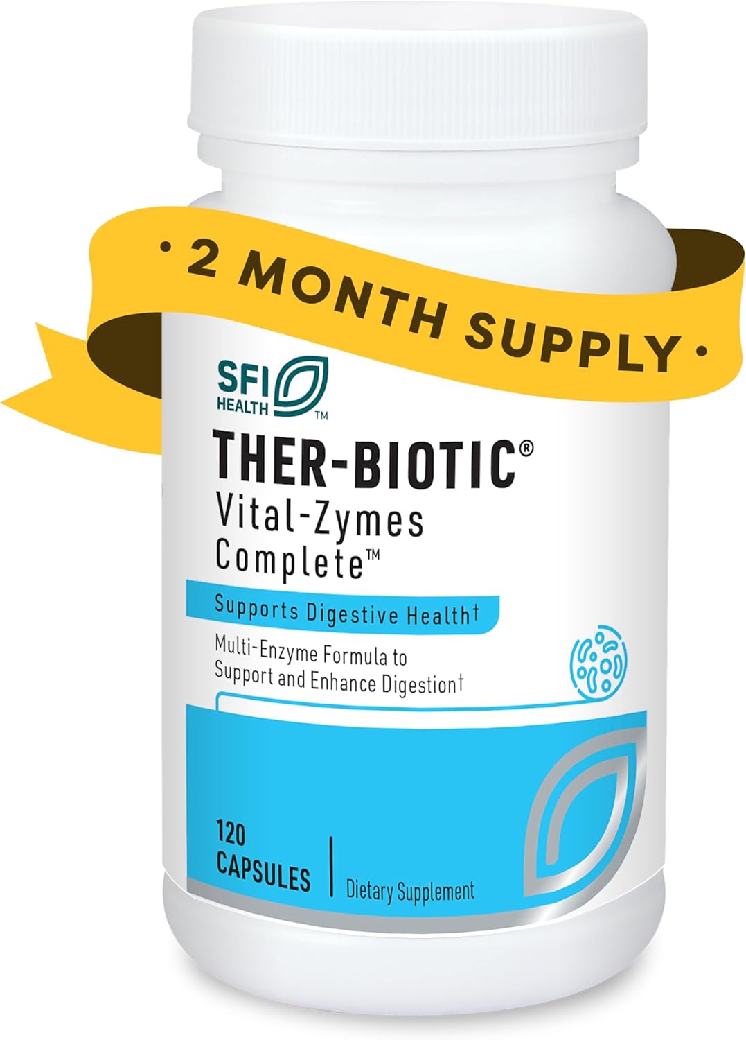 Klaire Labs SFI Health Vital-Zymes Complete Enzymes, 120 Capsules | Digestive Enzymes to Help Ease Indigestion & Aid Nutrient Absorption