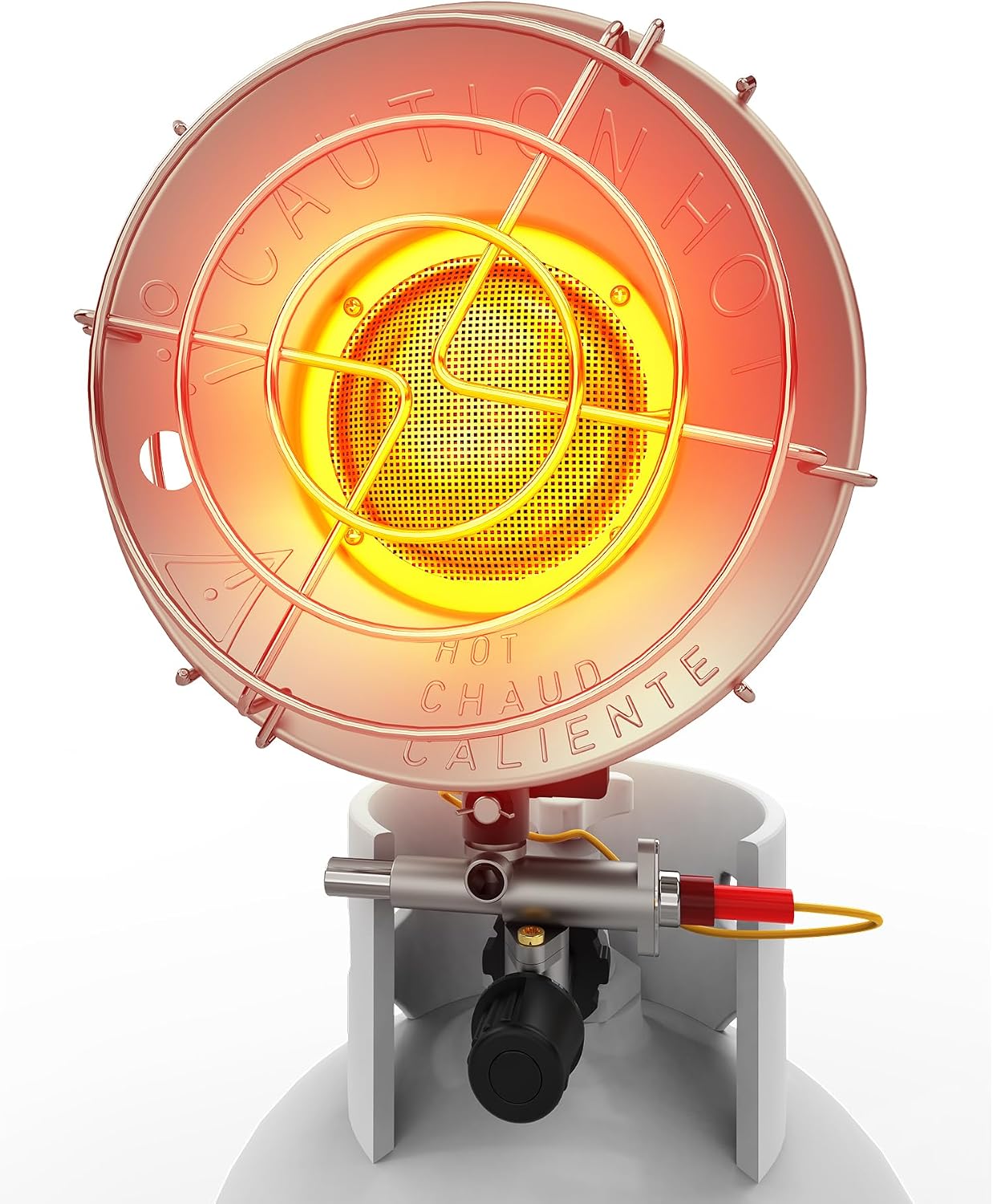 Single Tank Top Propane Heater, 15, 000 BTU Portable Radiant with Adjustable Heat Modes, Tip-Over Safety & Shut-Off Valve