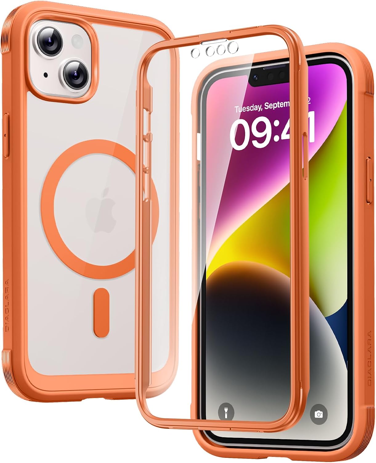 Diaclara Designed for iPhone 12 Mini Case, Full Body Rugged with Built-in Touch Sensitive Anti-Scratch Screen Protector