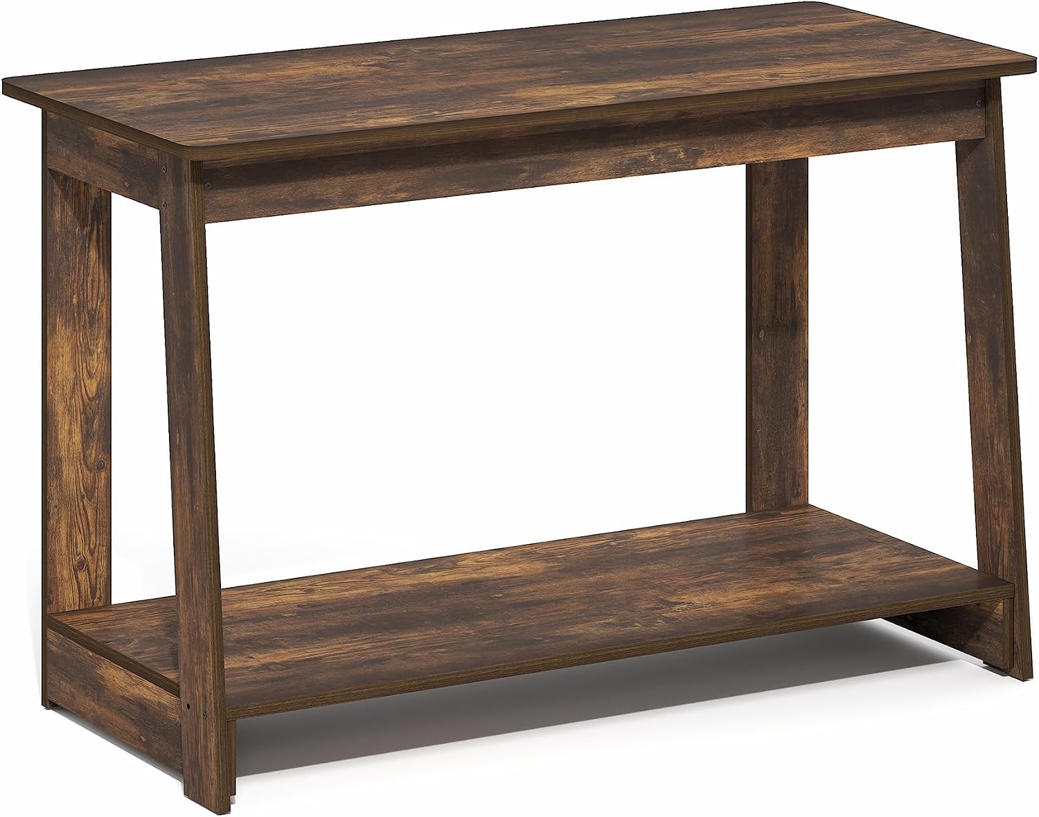 Furinno Beginning TV Stand, 2-Tier Rectangular Entertainment Center with Shelf, TV Console for TV up to 36 Inch, Open Back, for Living Room, Bedroom, French Oak