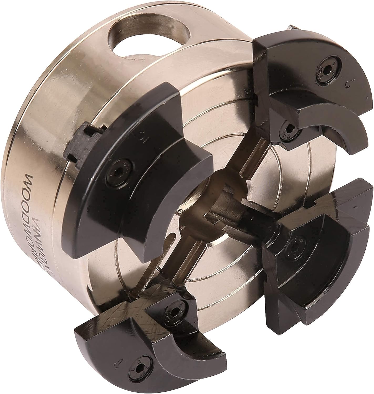 4INCH 4-Jaw Self-Centering Wood Lathe Chuck, 2" Round Jaw Mounted, 1"x8TPI thread & 3/4"x16TPI Adapter, T Allen Wrench, Screw Chuck, SCR4-4