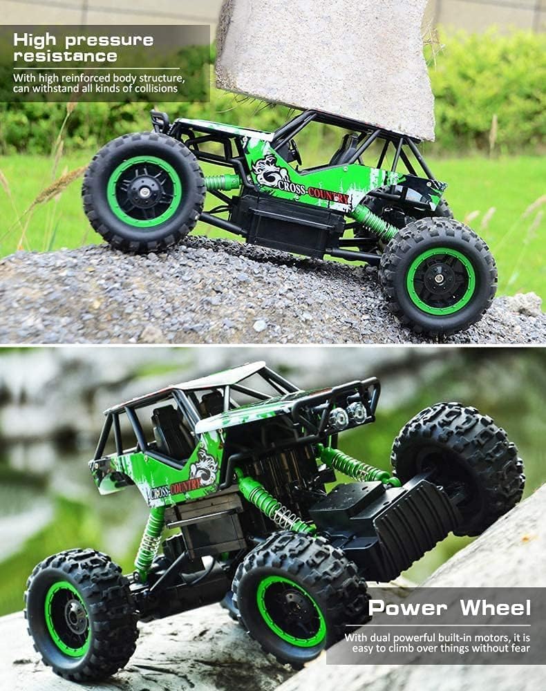DOUBLE E 1:14 Scale Large Remote Control Car Monster Trucks with Head Lights, 4WD Off-Road All Terrain RC Car