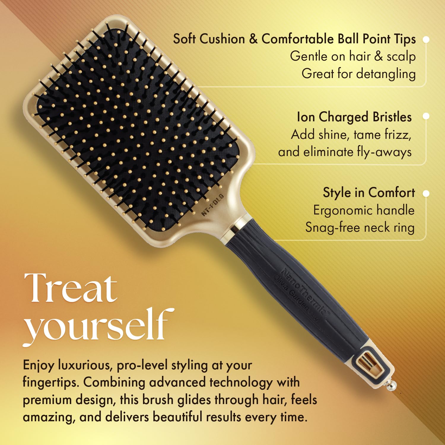 Olivia Garden Ceramic + Ion Nano Thermic Styler Hair Brush