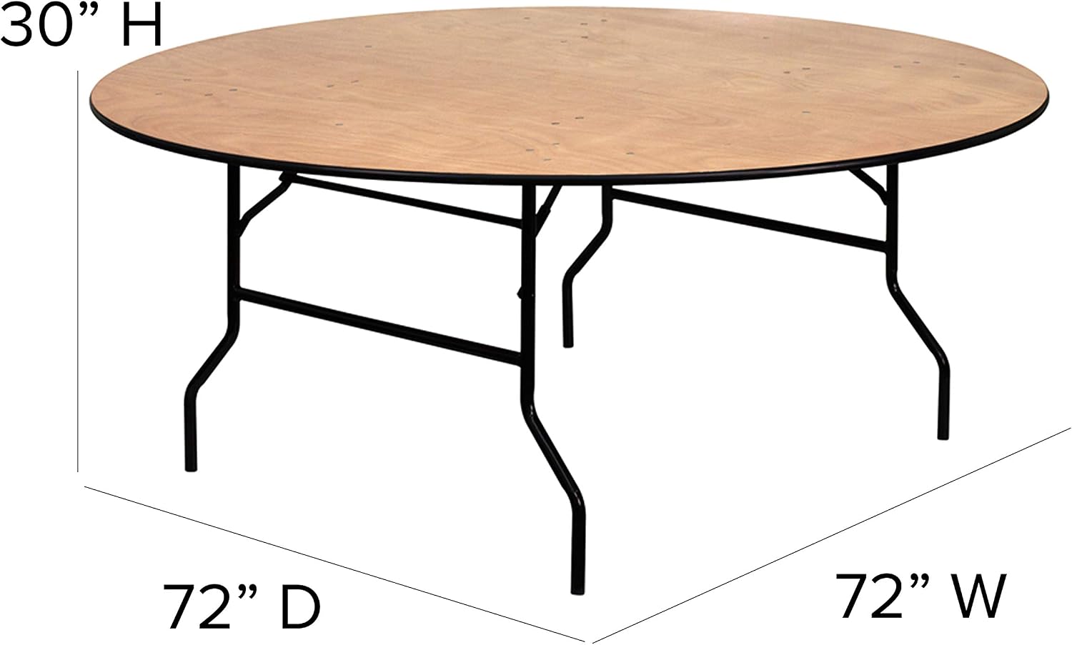 Flash Furniture Furman 6' Round All-Occasion Wood Folding Event Table, Foldable Round Portable Banquet Table with Wooden Top