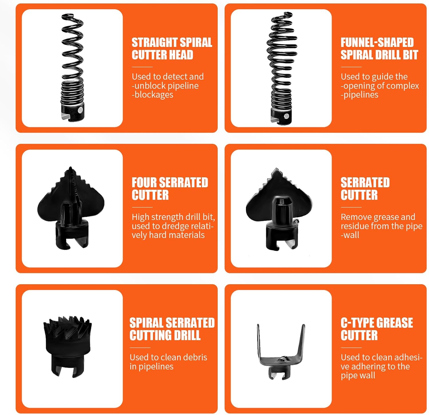 drain cleaner machine，75 Ft x1/2 Inch Electric drain auger, Portable Design, Comes with 6 knife heads, gloves，Foot air switch control