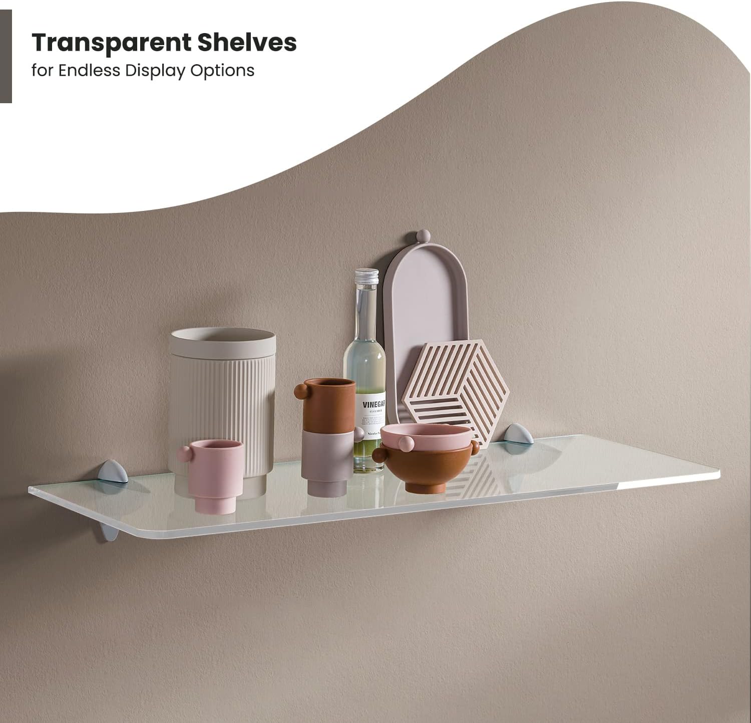 Fab Glass and Mirror Glass Shelf 8" X 30" Clear
