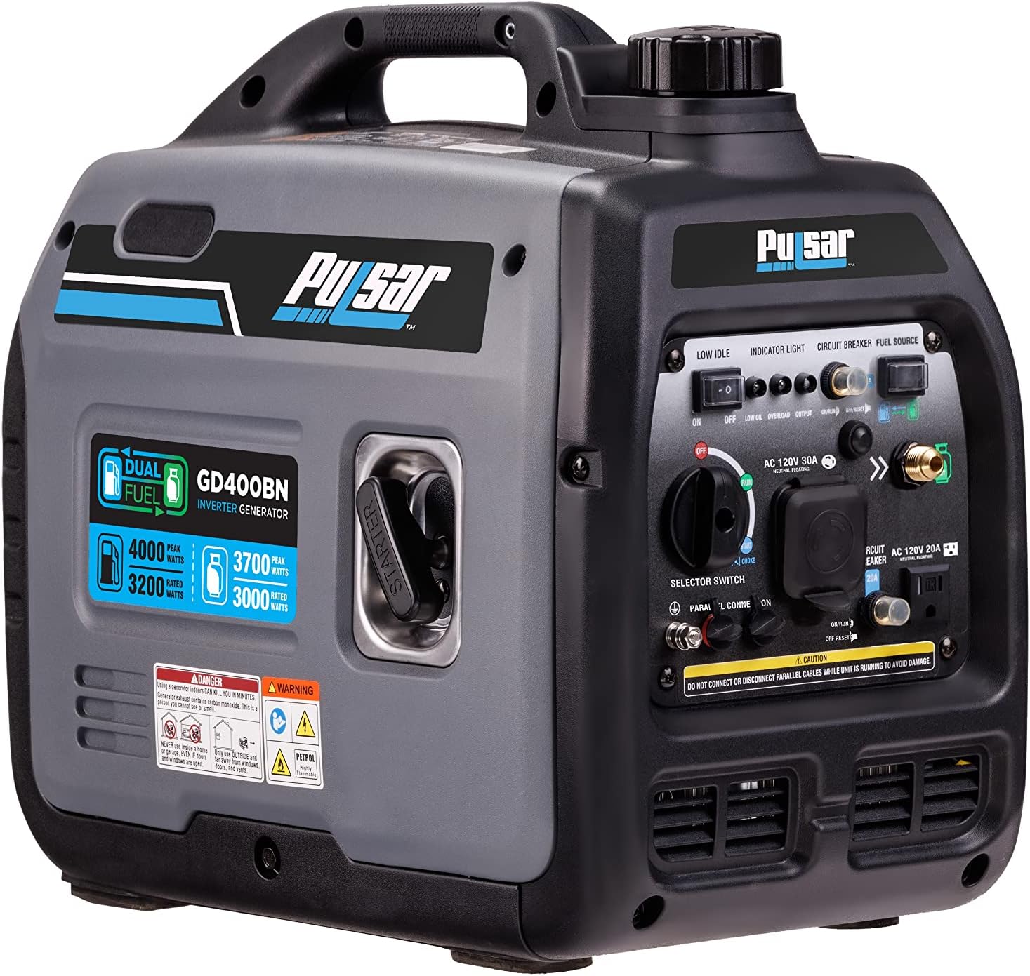 Pulsar 2,300W Portable Gas-Powered Quiet Inverter Generator With USB Outlet & Parallel Capability, Carb Compliant, G2319N