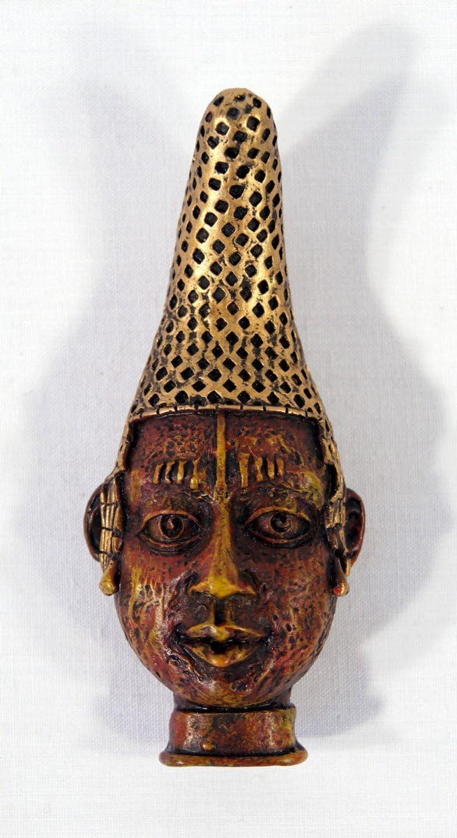 Handpainted Poly Stone African Mask Arts Assorted Magnet (Set of 6 B)