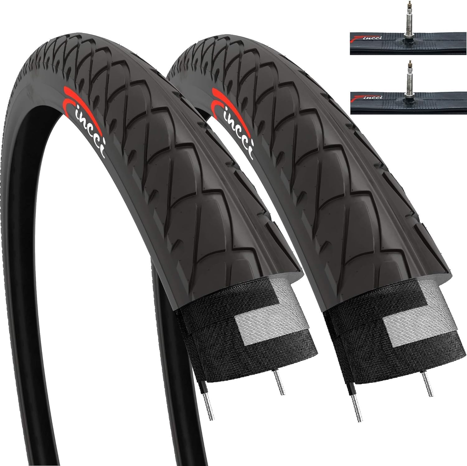Set 26x2.125 City Bicycle Tire & Tubes Schrader/Presta - Foldable 54-559