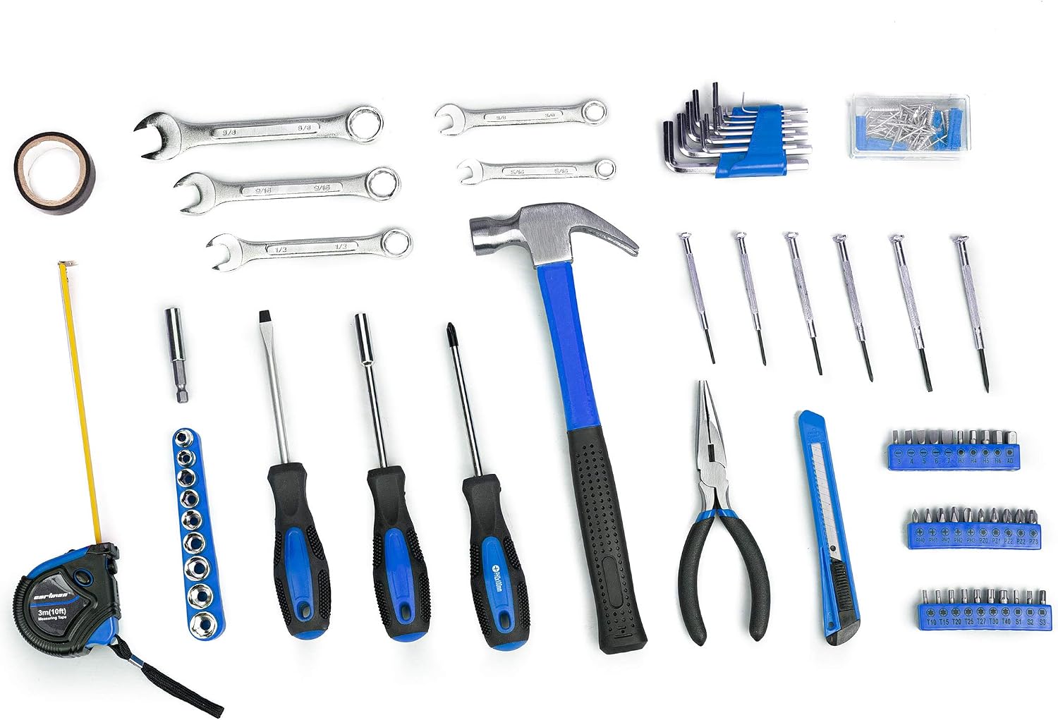 CARTMAN 148-Piece Automotive And Household Tool Set, Blue Repair Kit Case