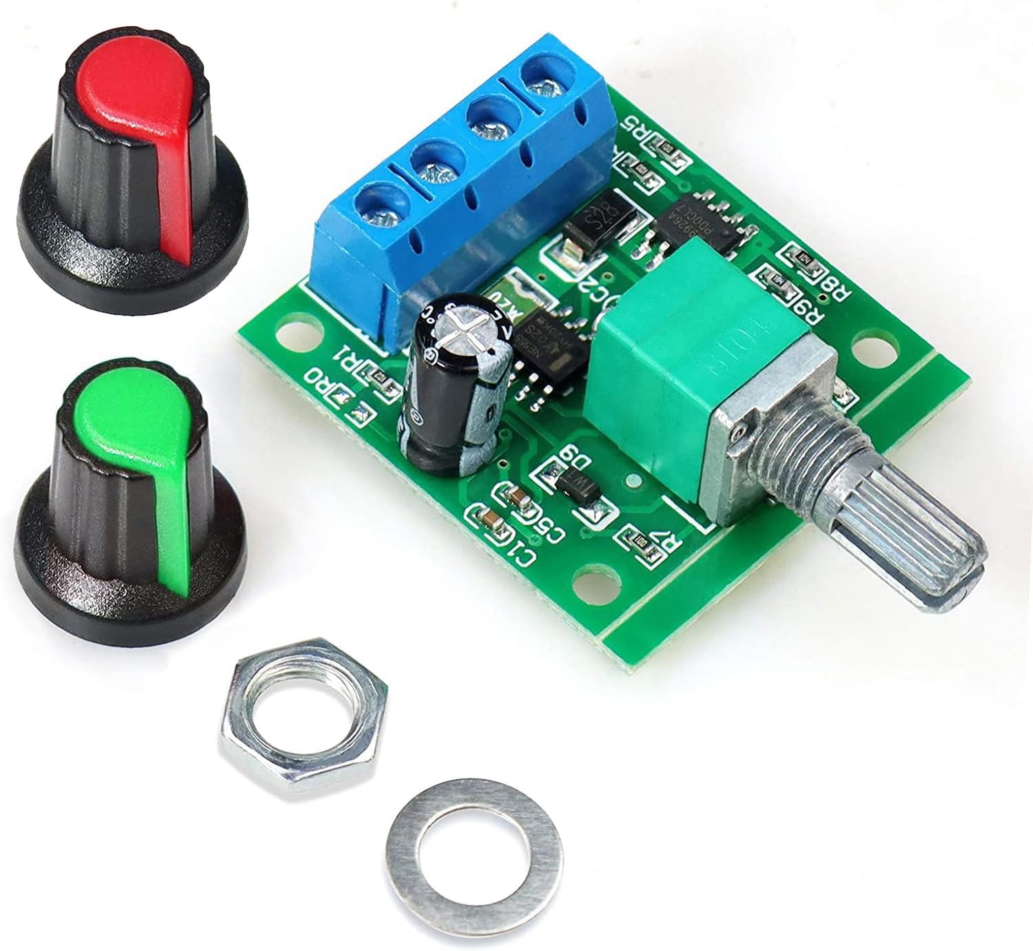 Gebildet 2pcs PWM Low Voltage Motor Speed Controller DC 1.8V 3V 5V 6V 12V 2A 1803BK 1803B Adjustable Driver Switch with Speed Control Knob