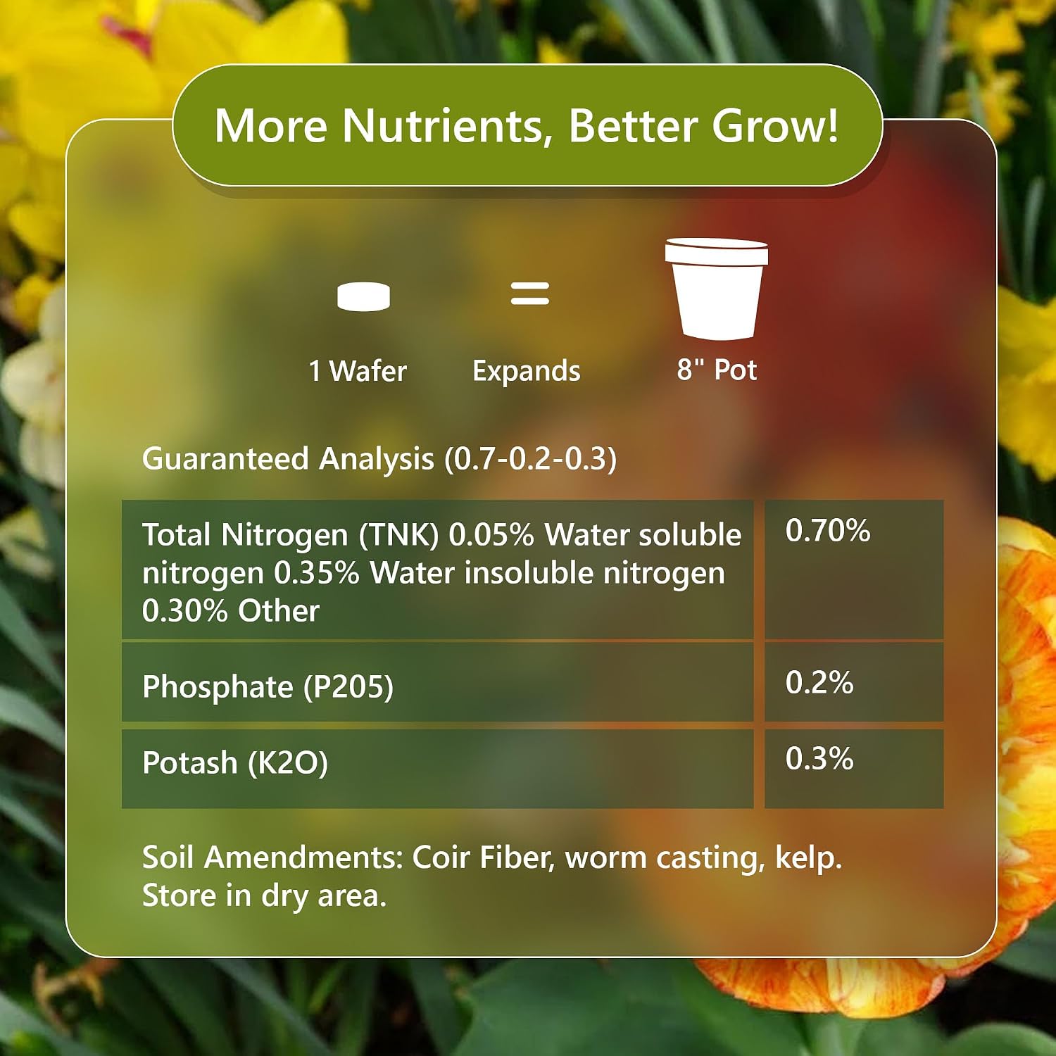 | 18 Wafers | 1 Wafer Fills an 8" Pot | Ready to Plant Organic Potting Soil Loaded with Nutrients | 18 Wafers Expand to 9 Quarts of Indoor Outdoor