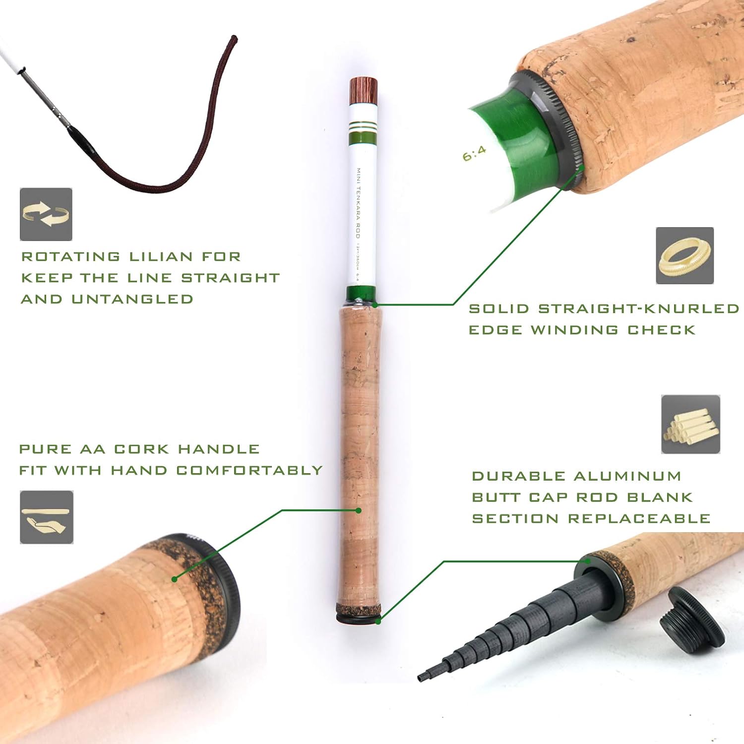 Maxcatch Mini Tenkara Fly Fishing Rod with Extra Tip Section 12ft, 9ft6