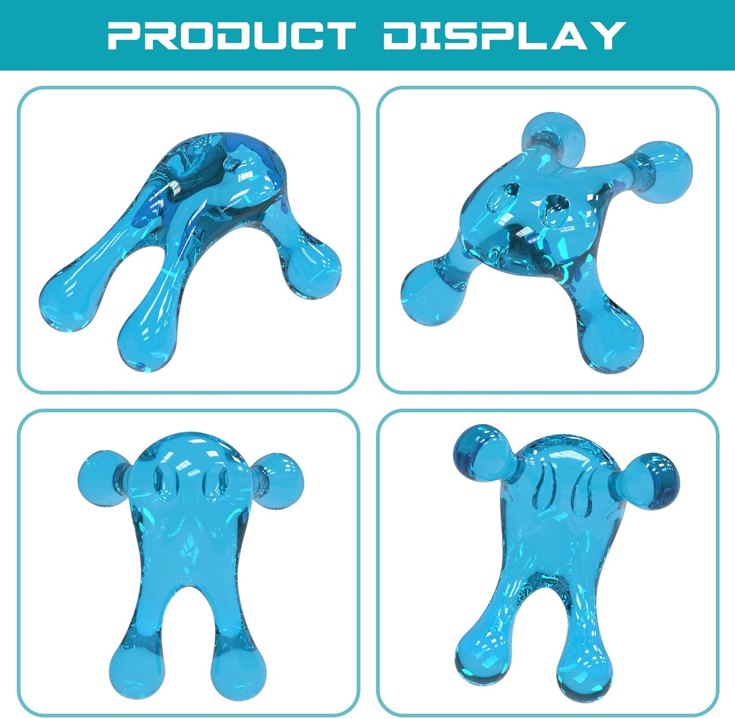 Melonsun Palm Massage Tool - Handheld Four-Point Deep Tissue Massager for Trigger Point, Neck Back Shoulder Pain Relief, Self Massage Between Shoulder Blades, No Therapist Needed
