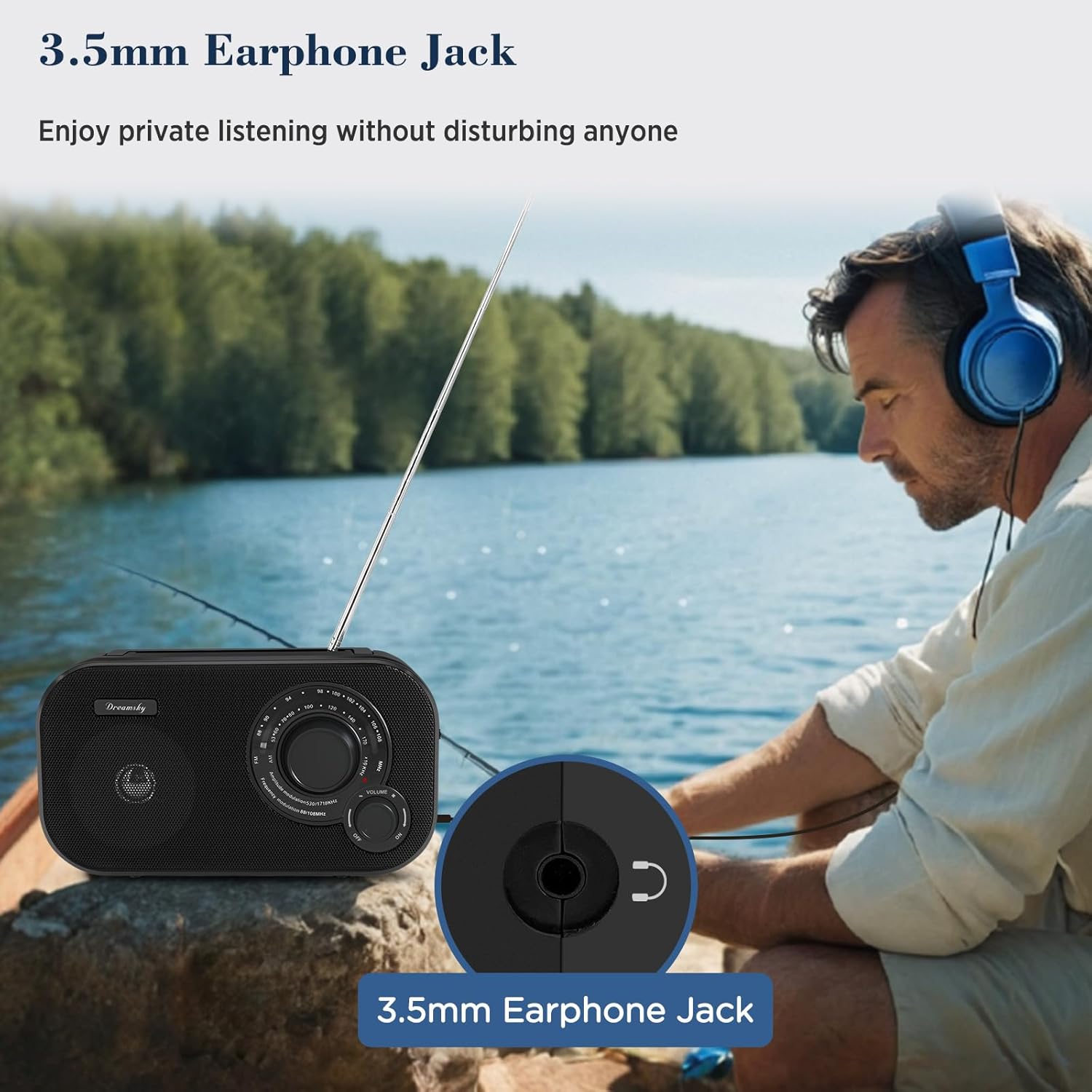 DreamSky AM FM Portable Radio Plug in Wall or Battery Operated