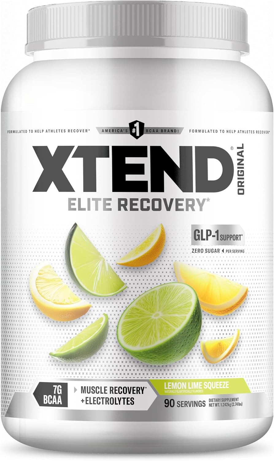 Xtend Original BCAA Powder, 7g BCAAs and 2.5g L-Glutamine for Muscle Recovery Hydration and Lean Muscle, Sugar Free Intra and Post Workout Drink with Electrolytes, Watermelon Explosion, 30 Servings