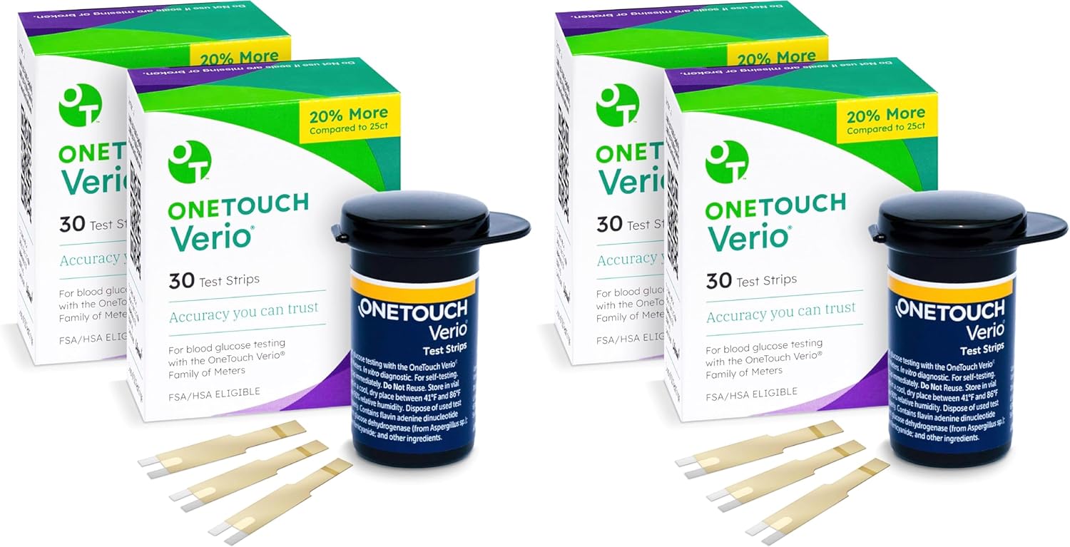 OneTouch Verio Test Strips for Blood Glucose Meter, 30 Count, 2 Pack