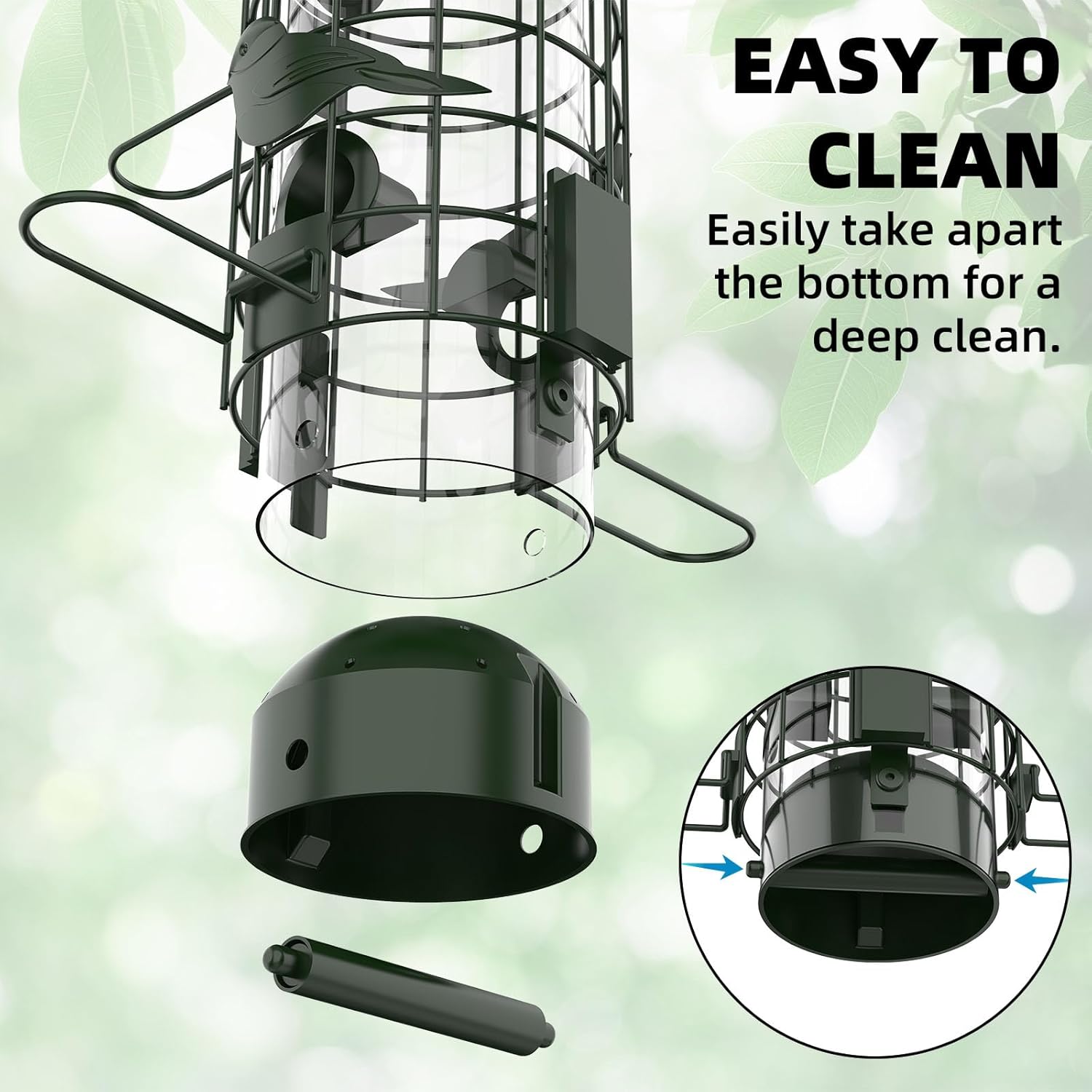 Squirrel Proof Bird Feeder, Metal Mesh Bird Feeders for Outdoors Hanging