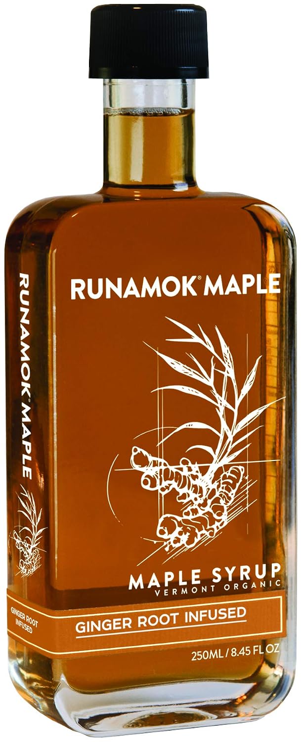 Runamok Maple Cinnamon-Vanilla Infused Maple Syrup - Authentic & Real Vermont Maple Syrup | Gluten Free & Natural Sweetener | Breakfast, Coffee, Pancakes Maple Syrup | 8.45 Fl Oz (250mL)