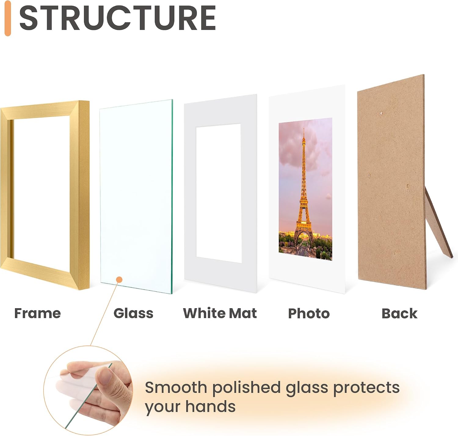 upsimples 12x12 Picture Frame, Gallery Glass Poster Frames Set of 3, Black