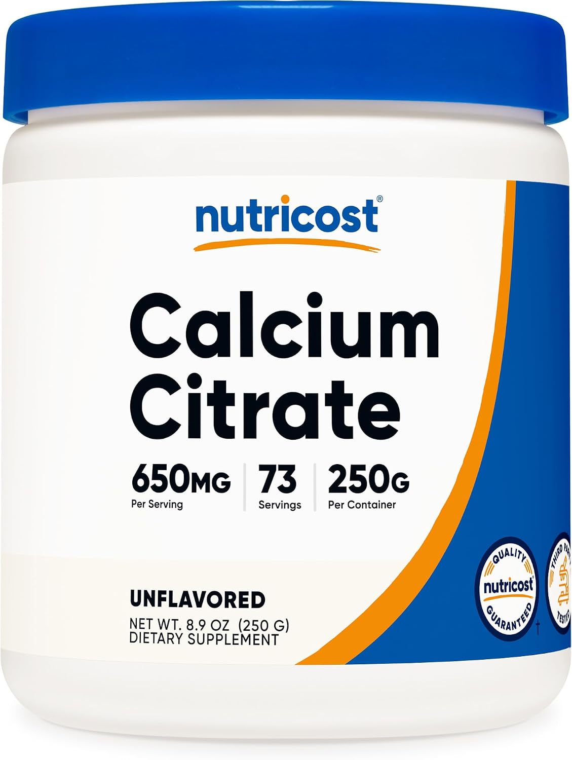 Nutricost Calcium Citrate Powder (Unflavored) 500 Grams, Gluten-Free | Pure Calcium Citrate, No Fillers (1.1lbs)