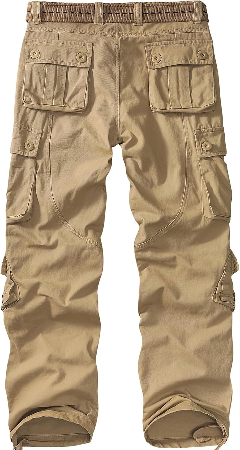 Mens Cargo Pants Camo Work Tactical Rip Stop BDU Casual Army Military Pants | 100% Cotton,Wear Resistant,Breathable,Sweat-absorbent,Men's Wild Cargo Pants with 8 Pockets,Relaxed Loose Fit Hiking Pants