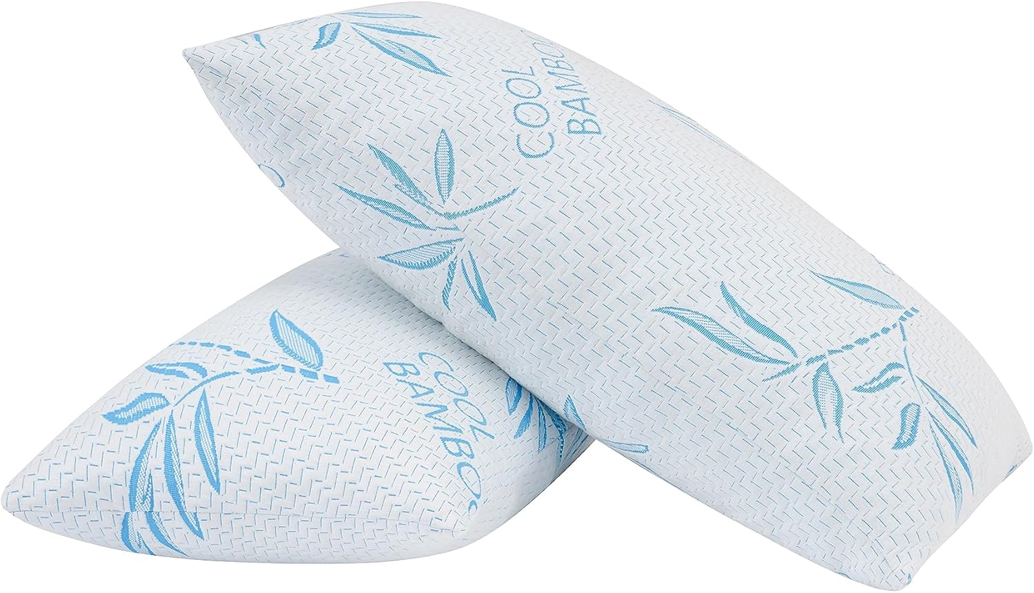 ComfySleep Queen Size 2 Pack Rayon Made from Bamboo Pillows for Sleeping, Cooling Shredded Memory Foam Adjustable Bed Pillow with