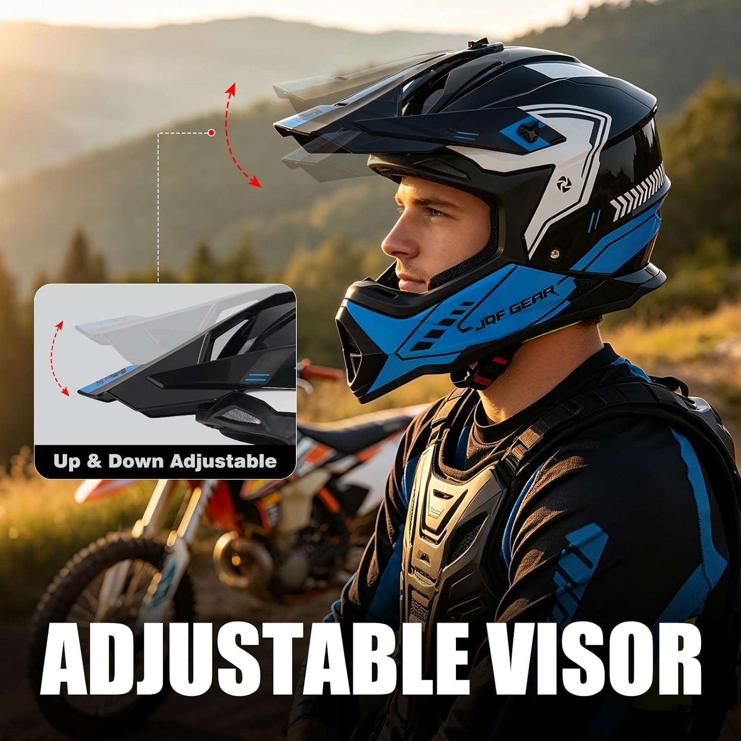 Adult Dirt Bike Helmet DOT Approved,WS901 Full Face Motocross Set | Includes Goggles Gloves,adjustable visor and washable liner for UTV MX Dirtbike ATV OffRoad